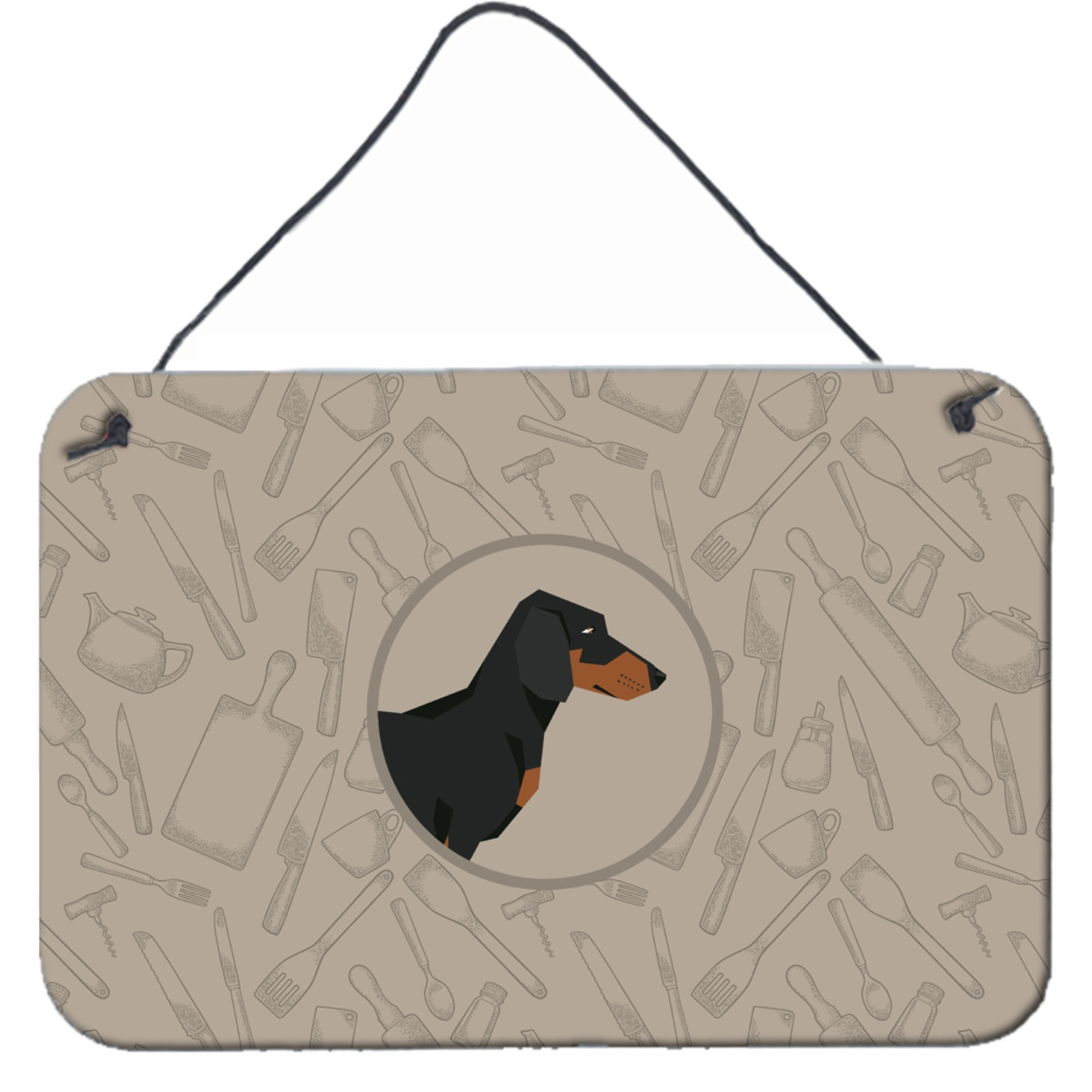 &quotCaroline's Treasures Dachshund in The Kitchen Door Hanging Prints wall-decor, Multicolor"