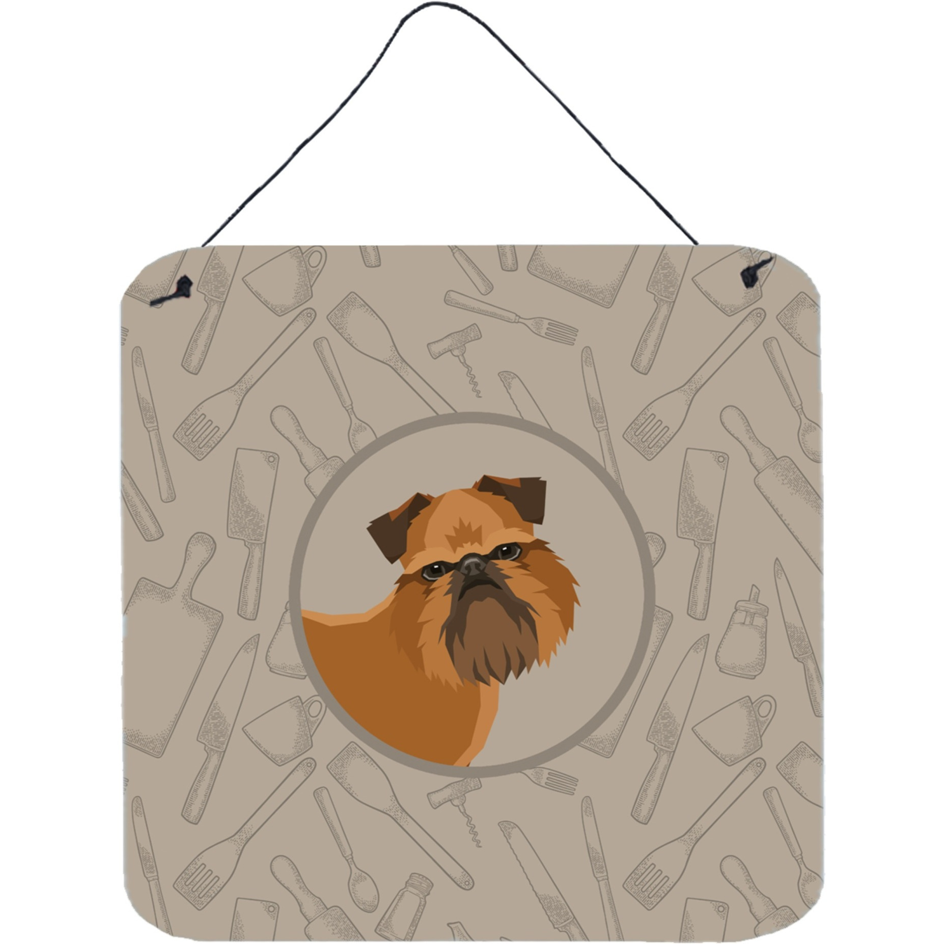 &quotCaroline's Treasures Brussels Griffon in The Kitchen Door Hanging Prints wall-decor, Multicolor"