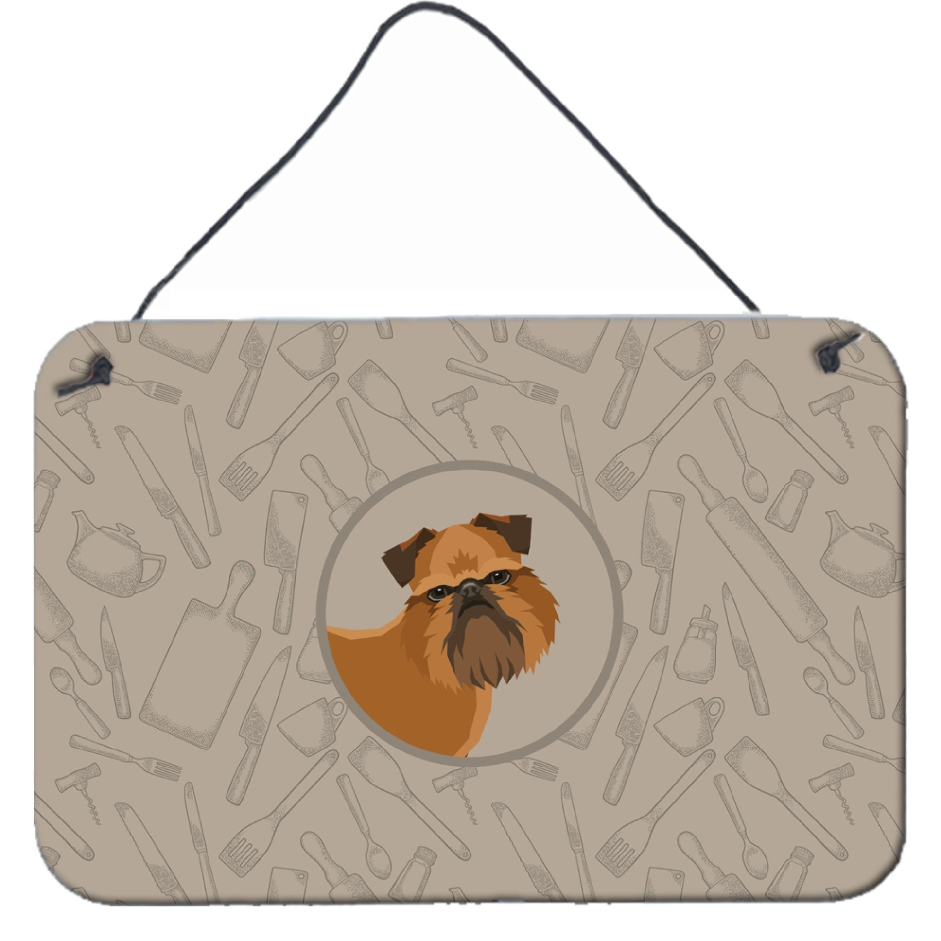 &quotCaroline's Treasures Brussels Griffon in The Kitchen Door Hanging Prints wall-decor, Multicolor"