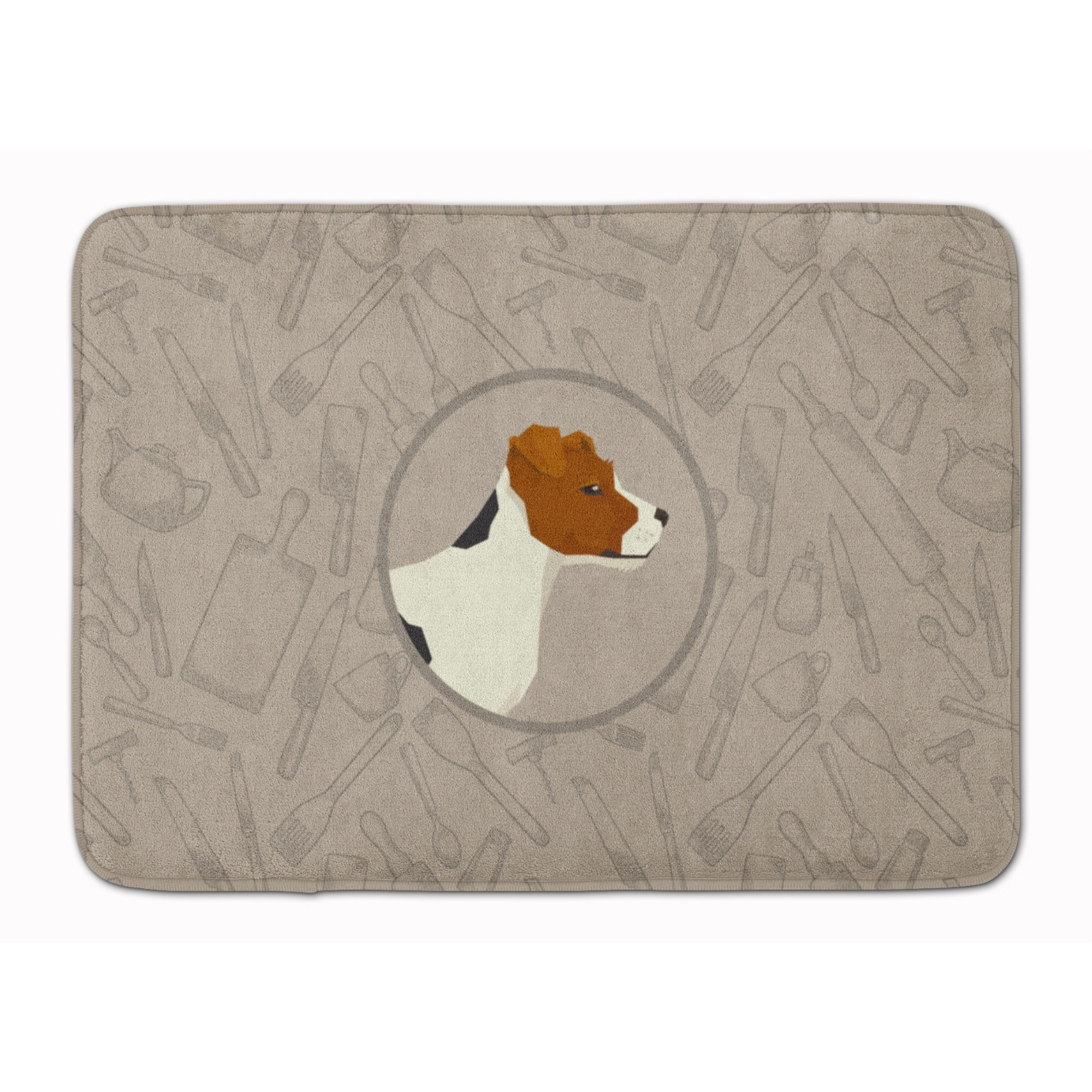 &quotCaroline's Treasures Jack Russell Terrier In the Kitchen Machine Washable Memory Foam Mat doormats, Multicolor"