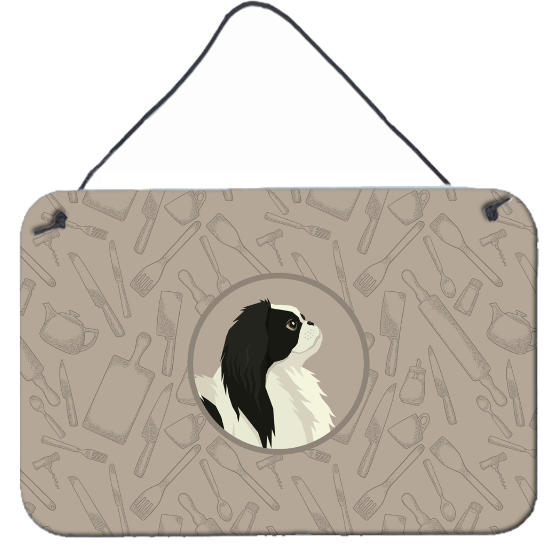 &quotCaroline's Treasures Japanese Chin in The Kitchen Door Hanging Prints wall-decor, Multicolor"