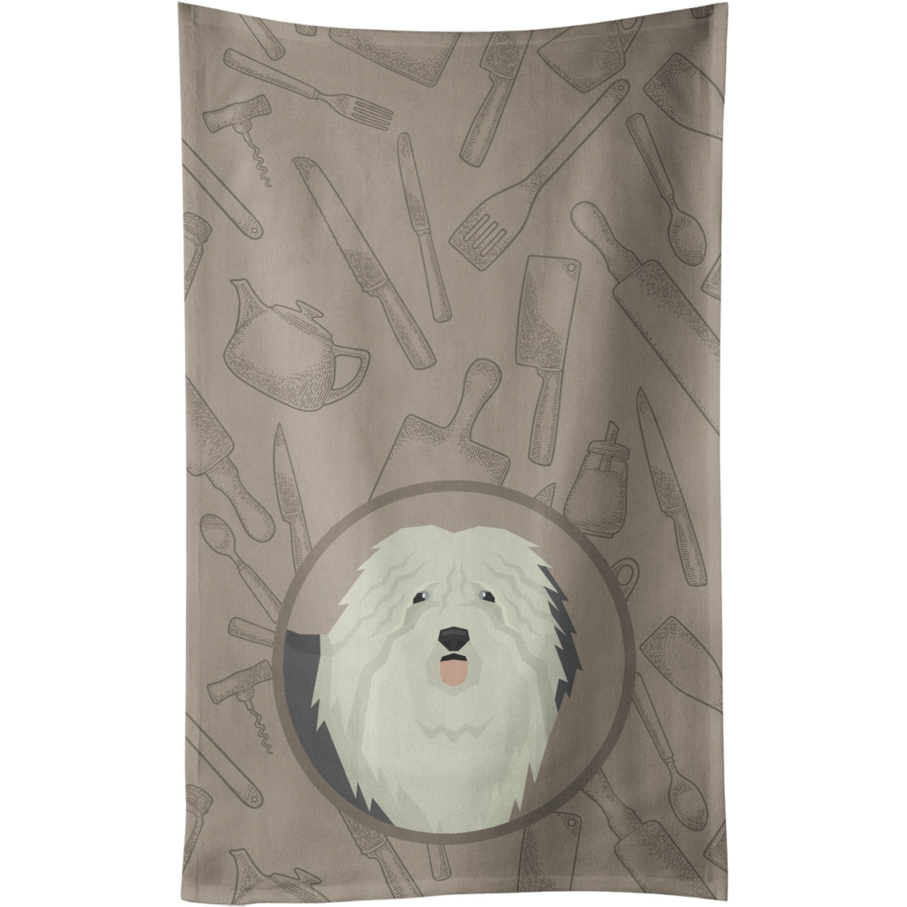 Caroline's Treasures CK2199KTWL Old English Sheepdog In the Kitchen Kitchen Towel