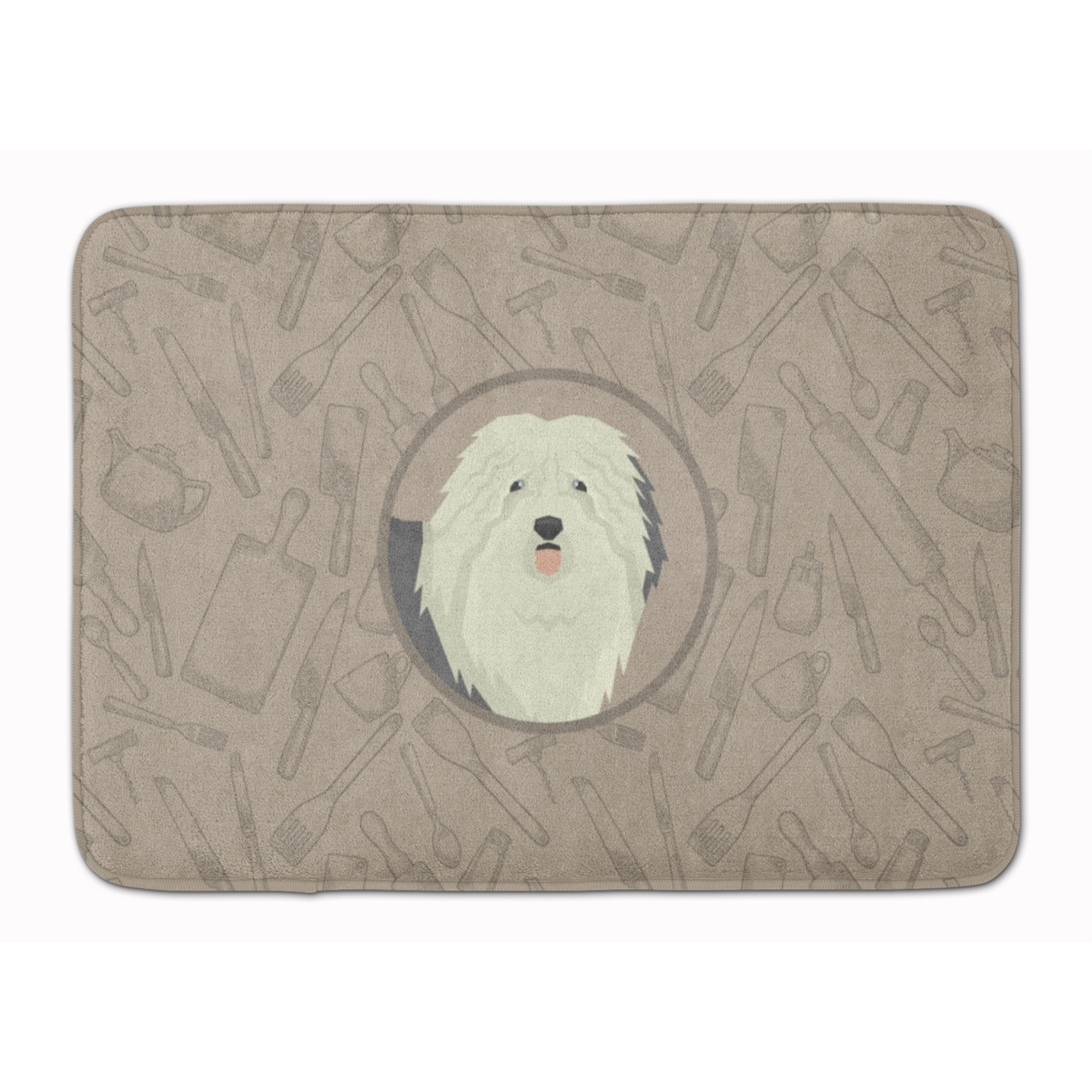 &quotCaroline's Treasures Old English Sheepdog In the Kitchen Machine Washable Memory Foam Mat doormats, Multicolor"