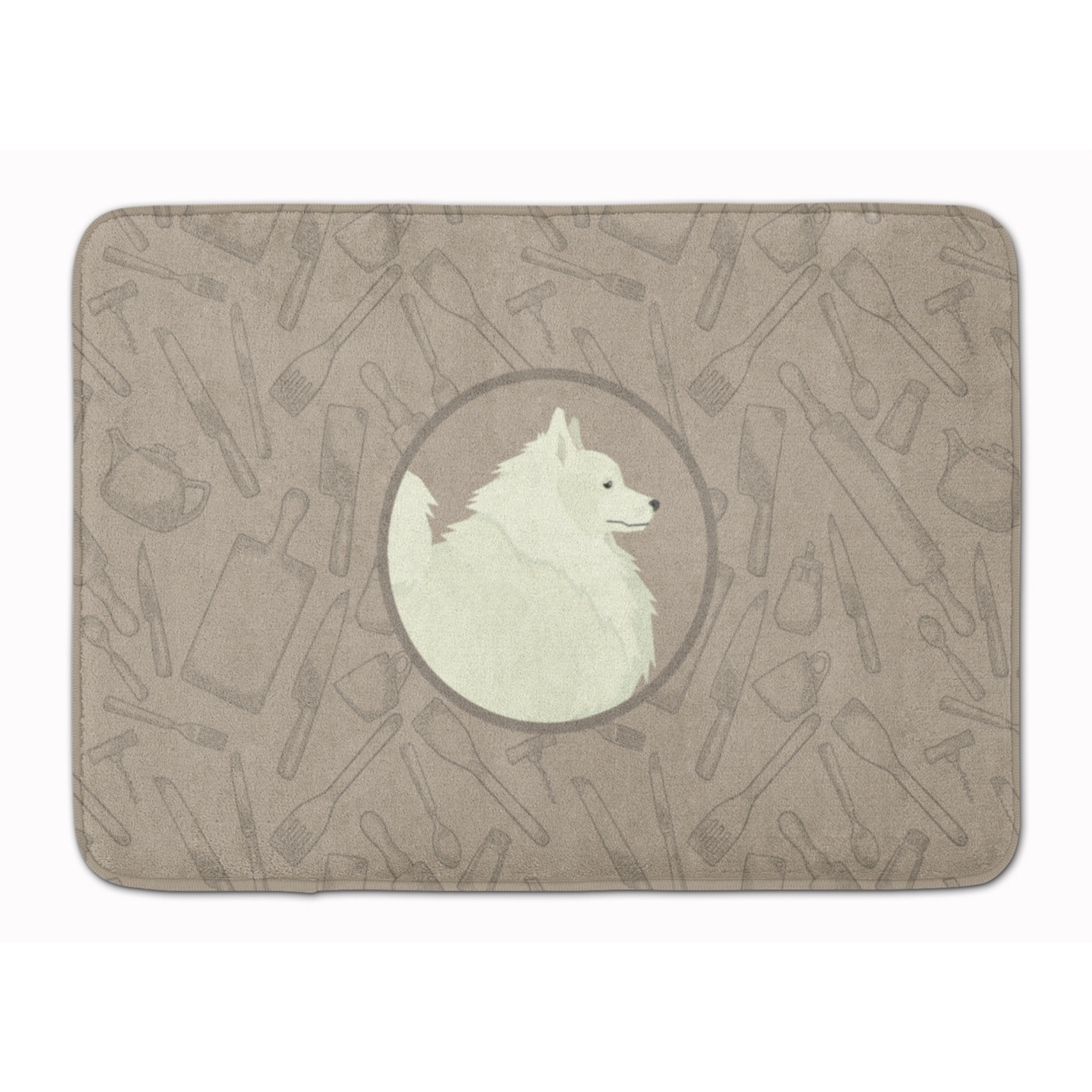 &quotCaroline's Treasures Spitz In the Kitchen Machine Washable Memory Foam Mat doormats, Multicolor"