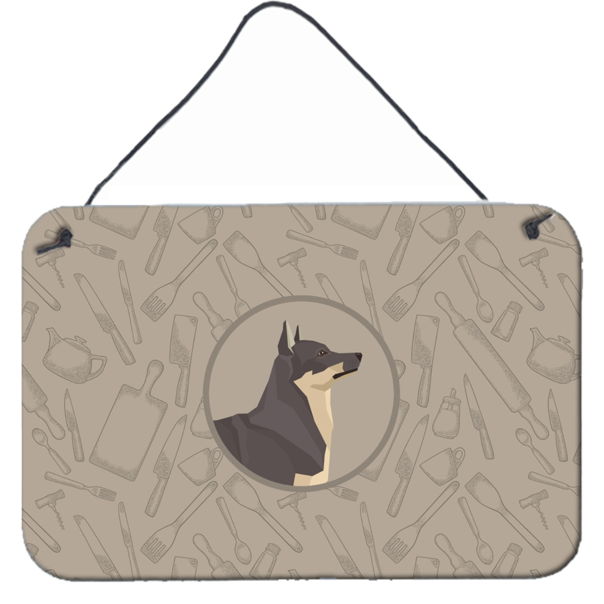&quotCaroline's Treasures Swedish Vallhund in The Kitchen Door Hanging Prints wall-decor, Multicolor"