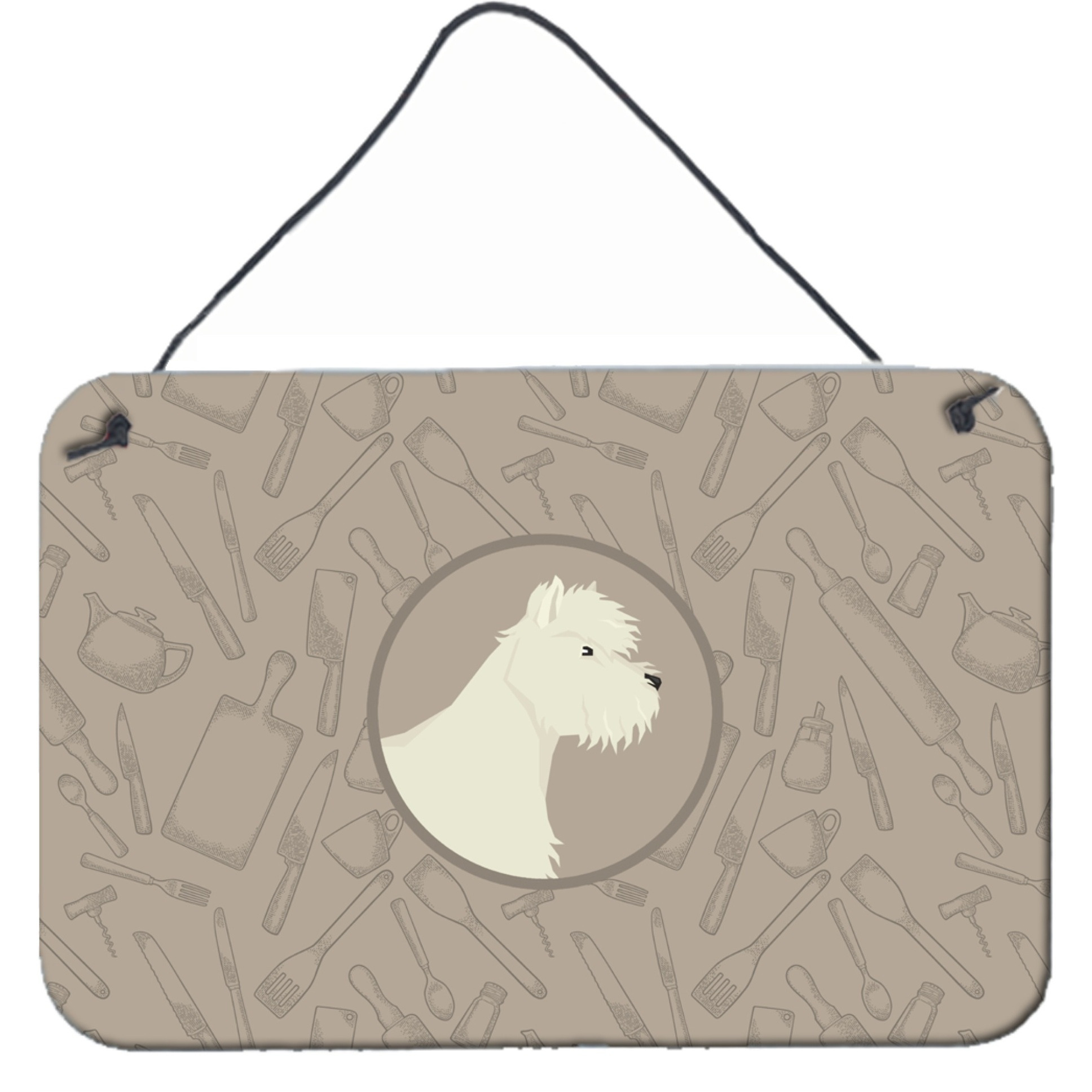 &quotCaroline's Treasures Westie in The Kitchen Door Hanging Prints wall-decor, Multicolor"