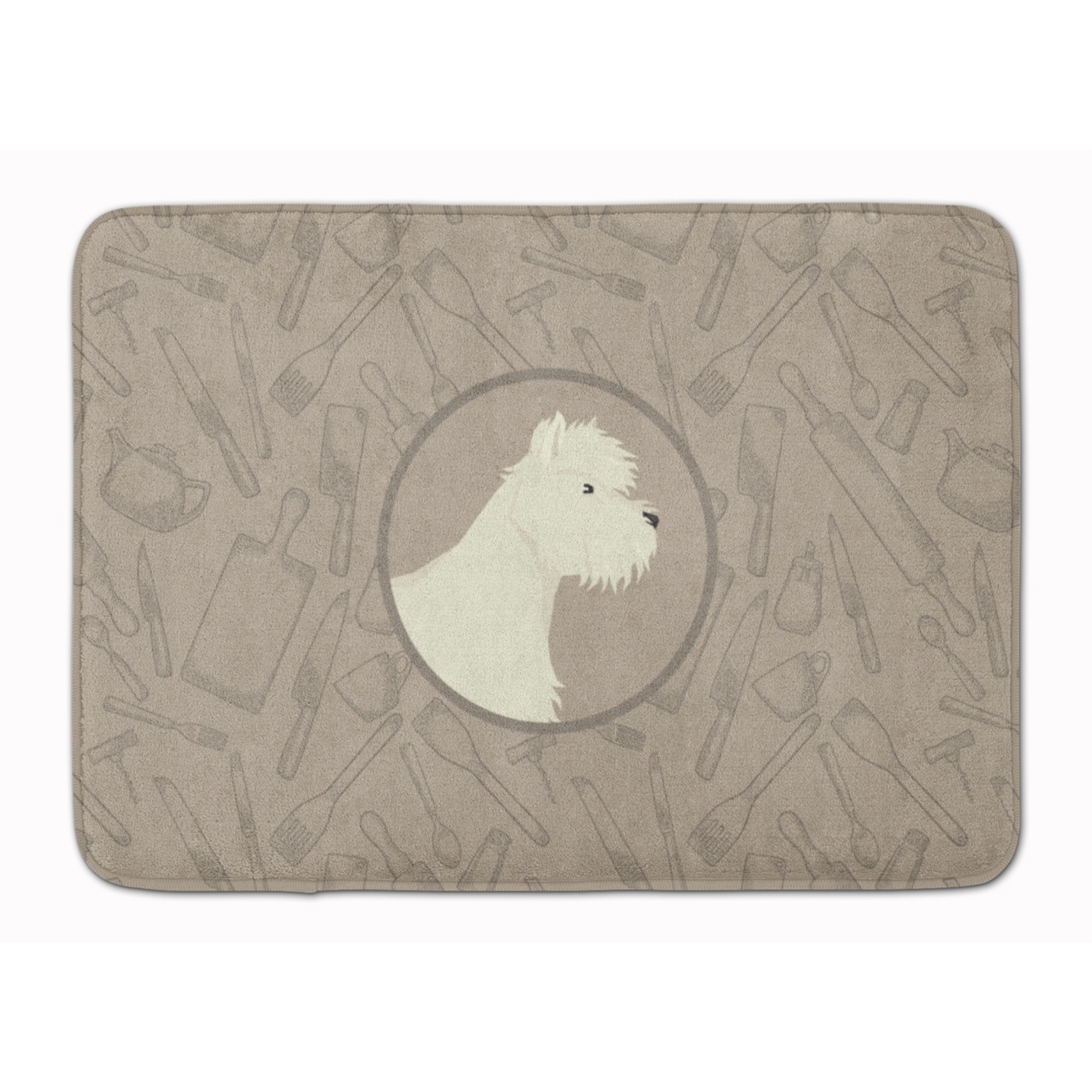 &quotCaroline's Treasures Westie In the Kitchen Machine Washable Memory Foam Mat doormats, Multicolor"