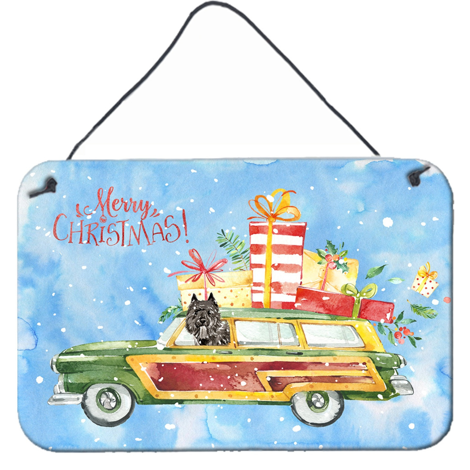 &quotCaroline's Treasures Merry Christmas Bouvier des Flandres Door Hanging Prints wall-decor, Multicolor"