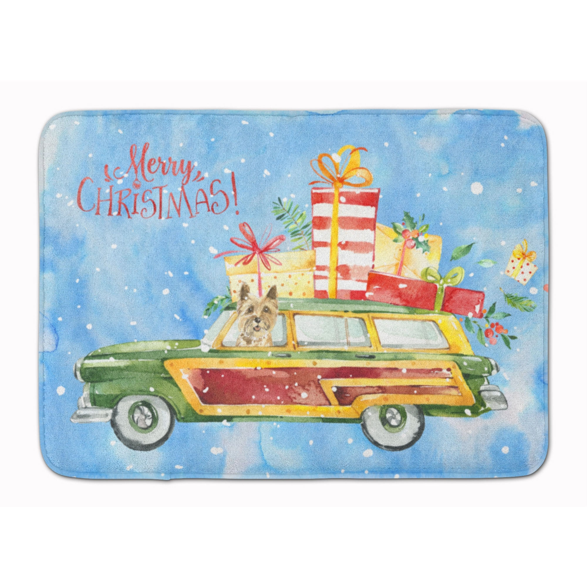 &quotCaroline's Treasures Merry Christmas Cairn Terrier Machine Washable Memory Foam Mat doormats, Multicolor"
