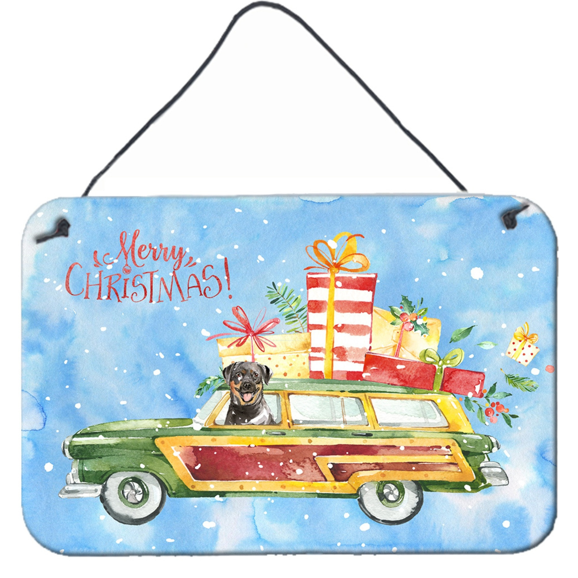 &quotCaroline's Treasures Merry Christmas Rottweiler Door Hanging Prints wall-decor, Multicolor"