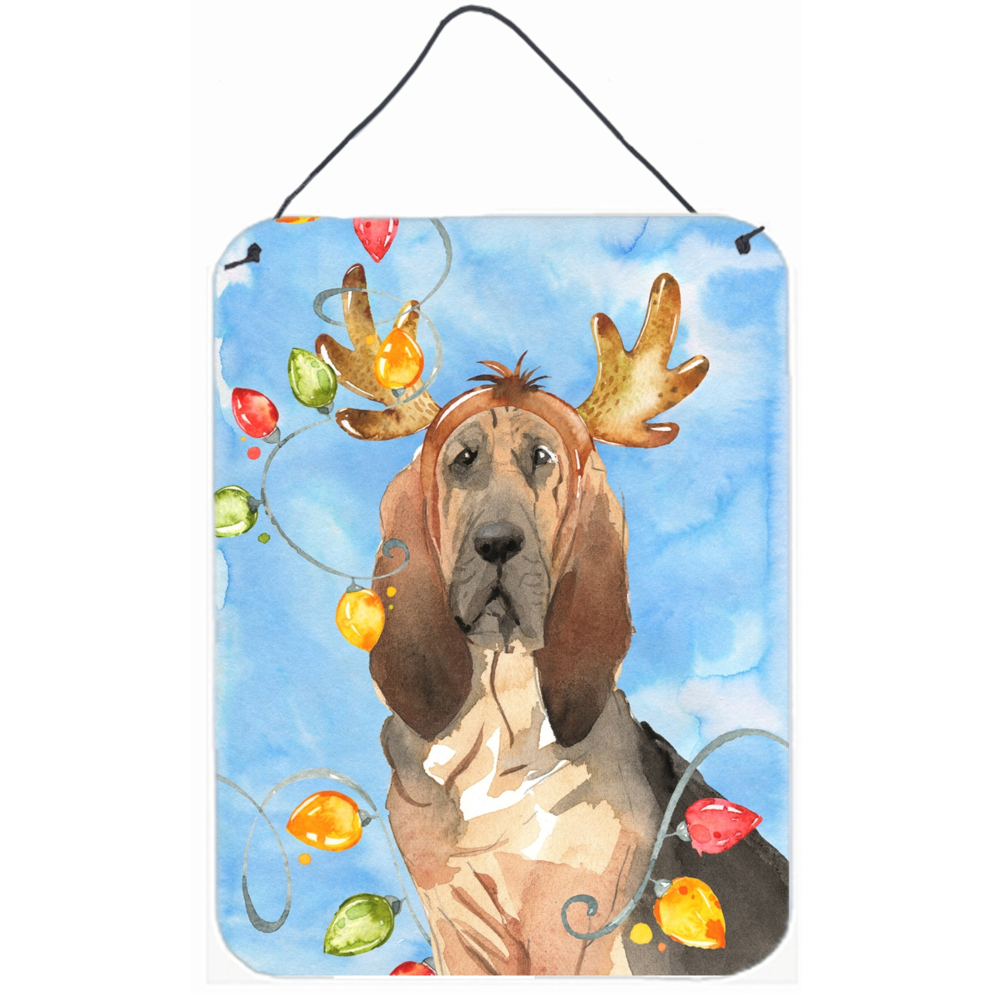 &quotCaroline's Treasures Christmas Lights Bloodhound Door Hanging Prints wall-decor, Multicolor"