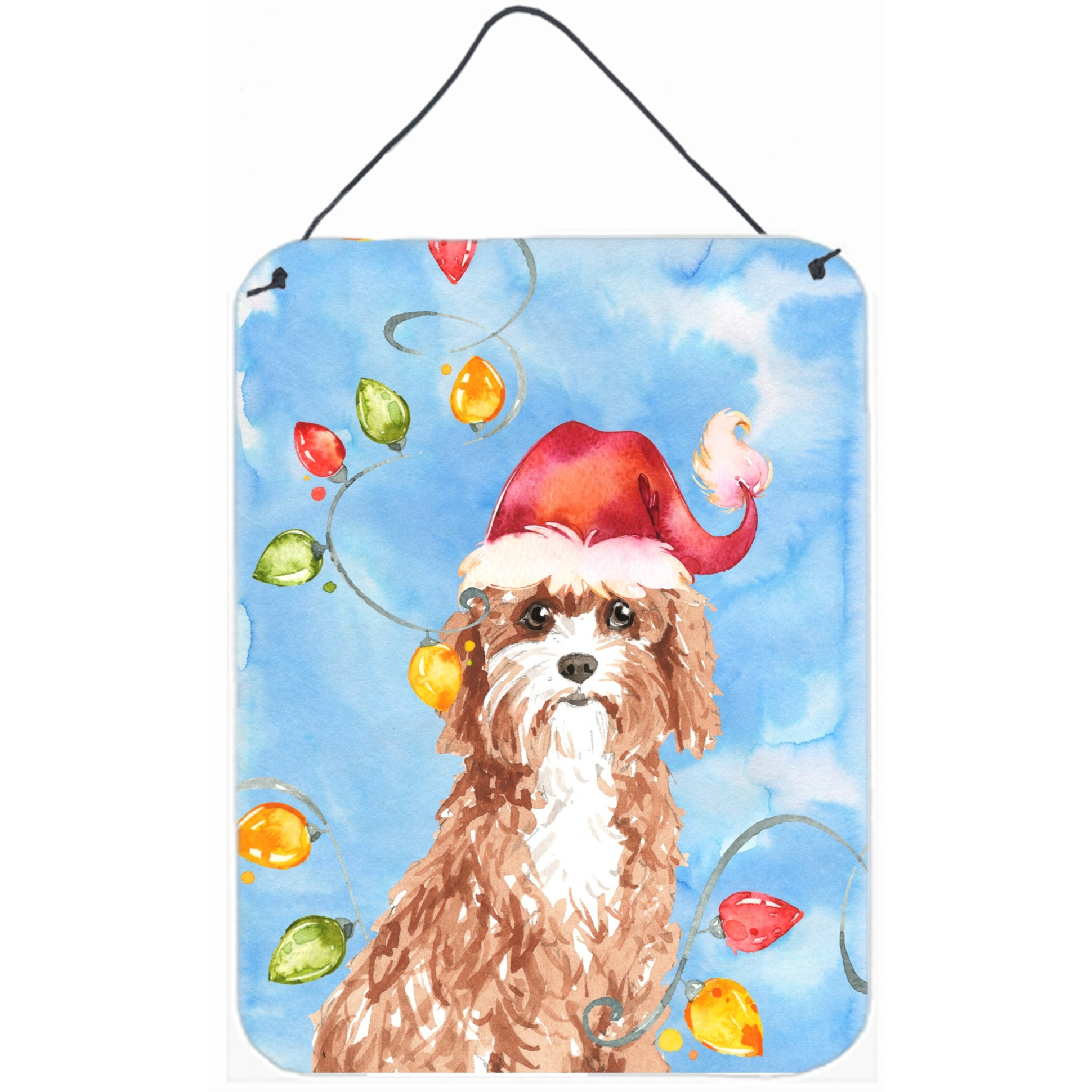 &quotCaroline's Treasures Christmas Lights Cavapoo Door Hanging Prints wall-decor, Multicolor"
