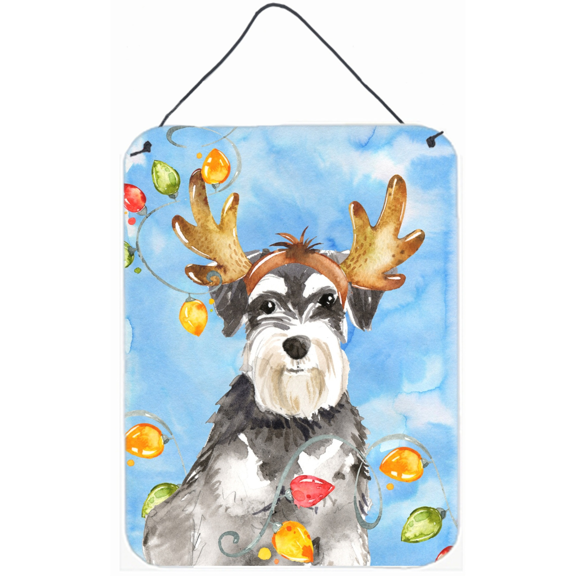 &quotCaroline's Treasures Christmas Lights Schnauzer Door Hanging Prints wall-decor, Multicolor"