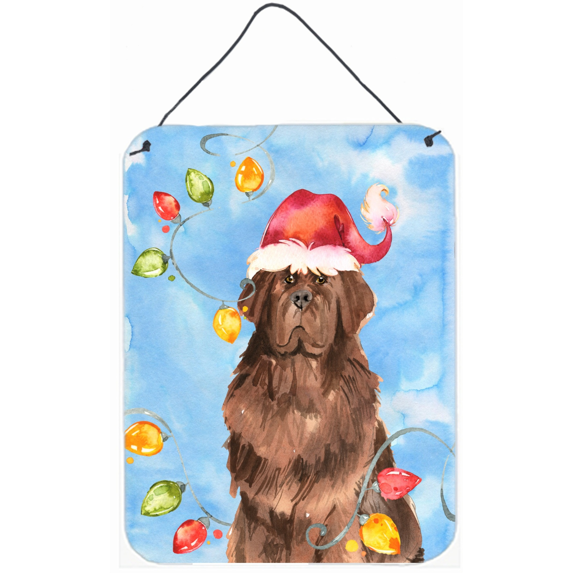 &quotCaroline's Treasures Christmas Lights Newfoundland Door Hanging Prints wall-decor, Multicolor"