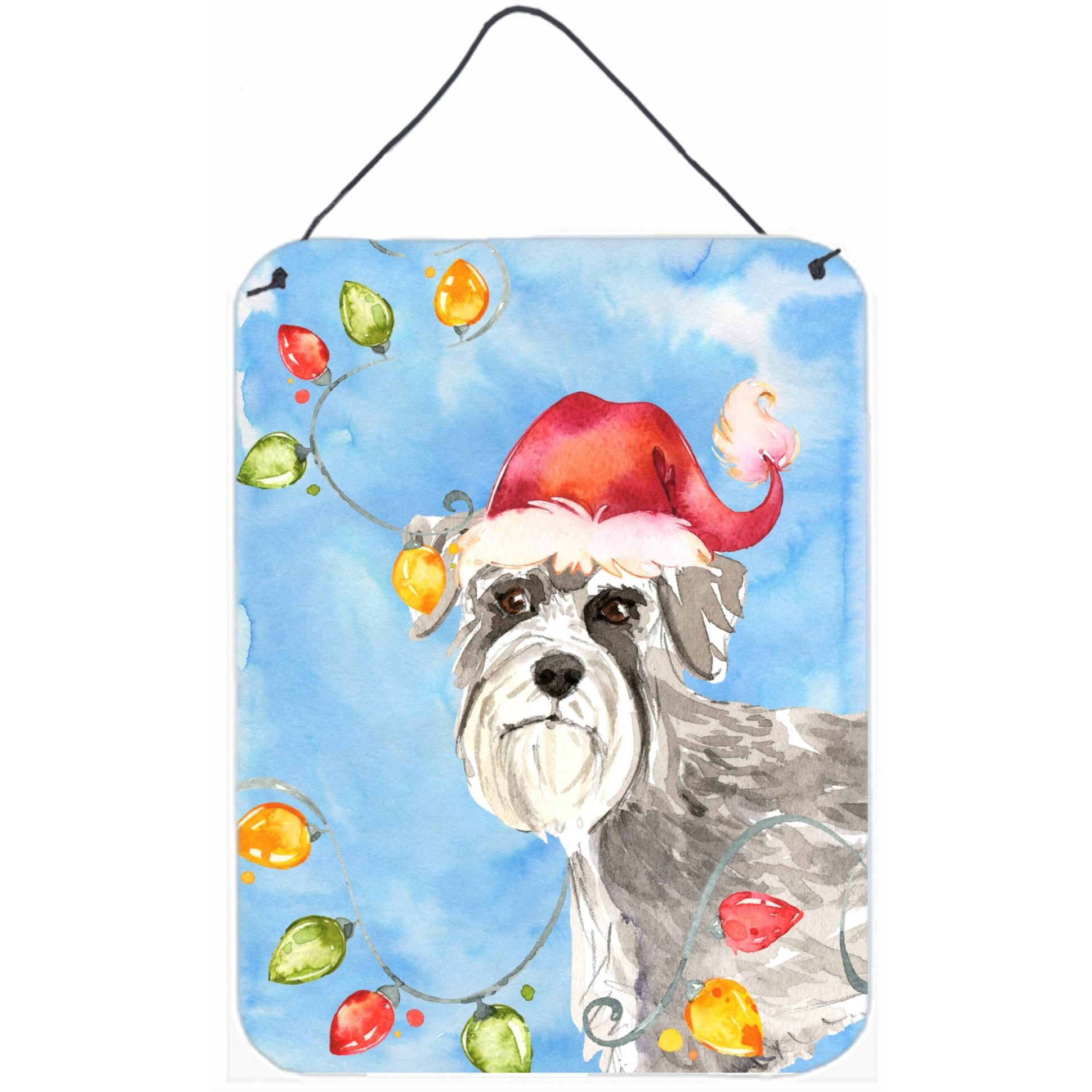 &quotCaroline's Treasures Christmas Lights Schnauzer 2 Door Hanging Prints wall-decor, Multicolor"