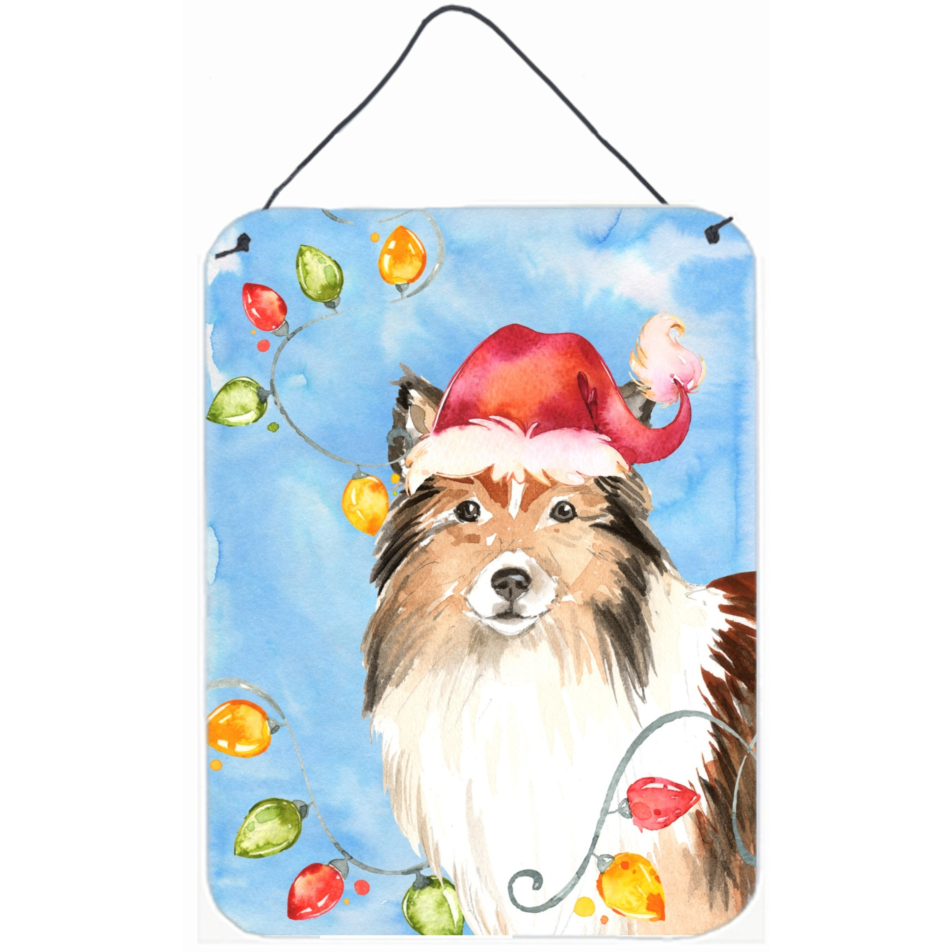 &quotCaroline's Treasures Christmas Lights Sheltie Door Hanging Prints wall-decor, Multicolor"