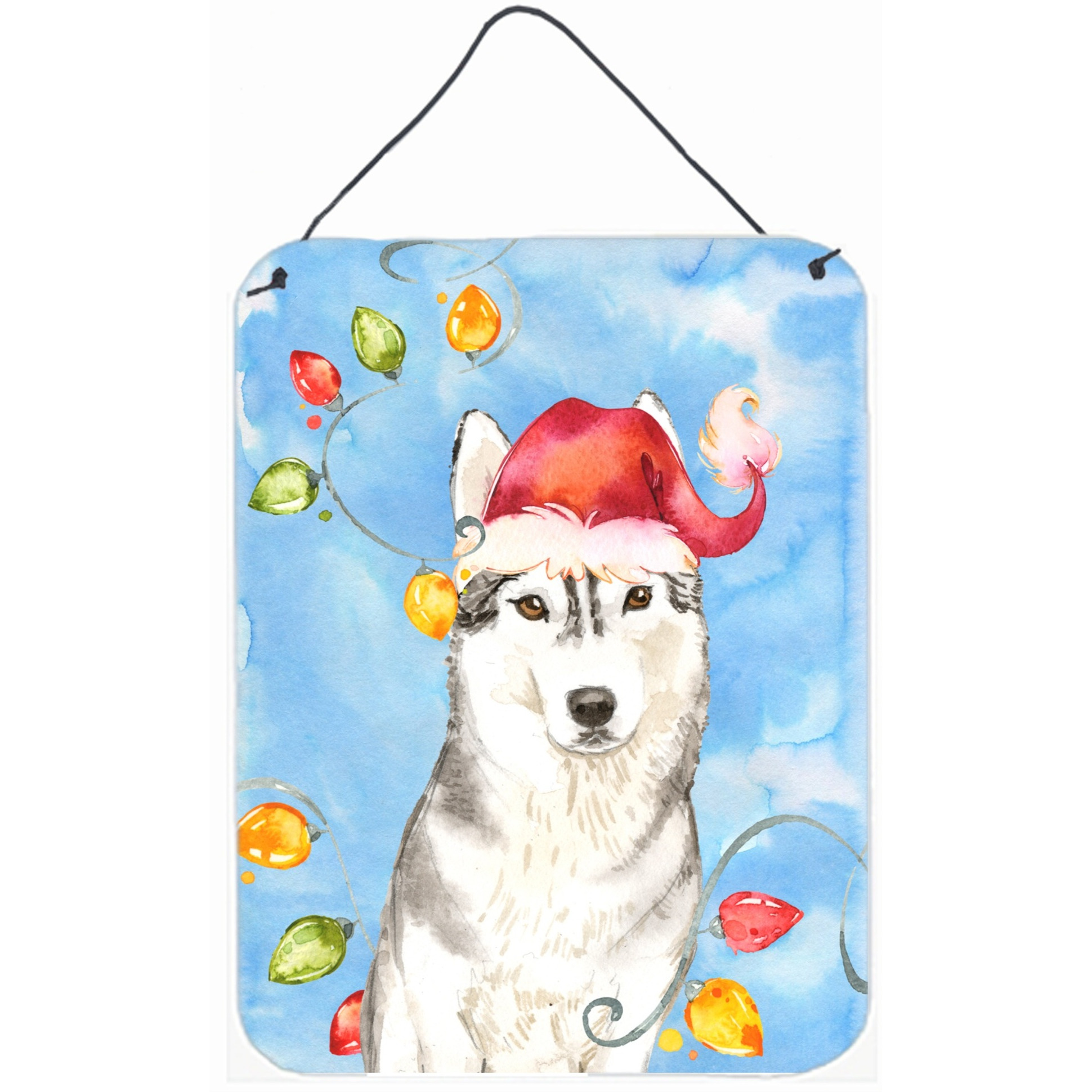&quotCaroline's Treasures Christmas Lights Siberian Husky Door Hanging Prints wall-decor, Multicolor"