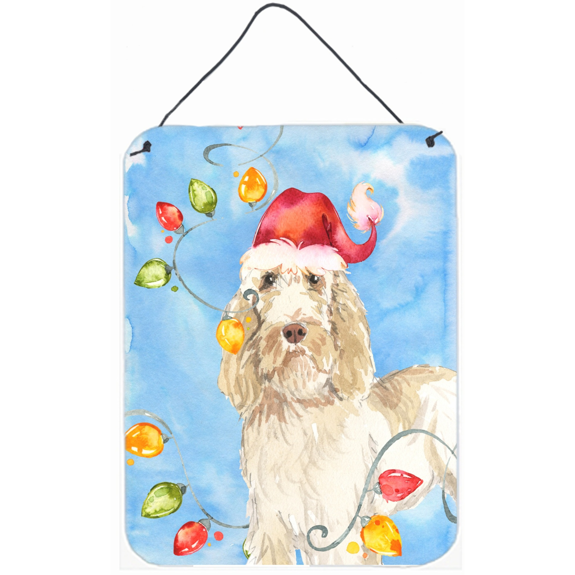 &quotCaroline's Treasures Christmas Lights Spinone Italiano Door Hanging Prints wall-decor, Multicolor"