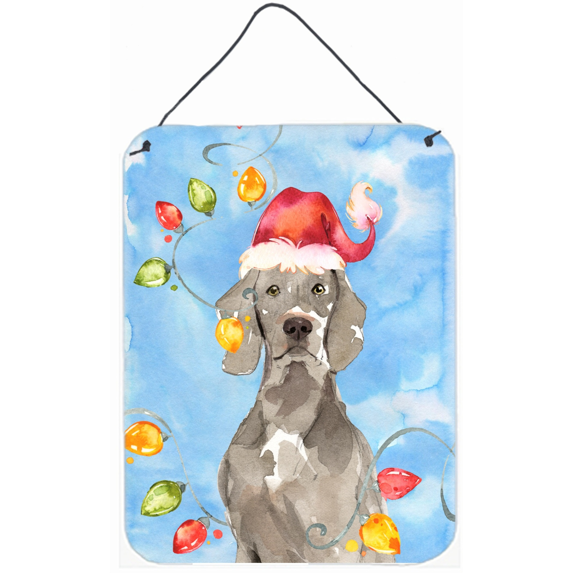&quotCaroline's Treasures Christmas Lights Weimaraner Door Hanging Prints wall-decor, Multicolor"