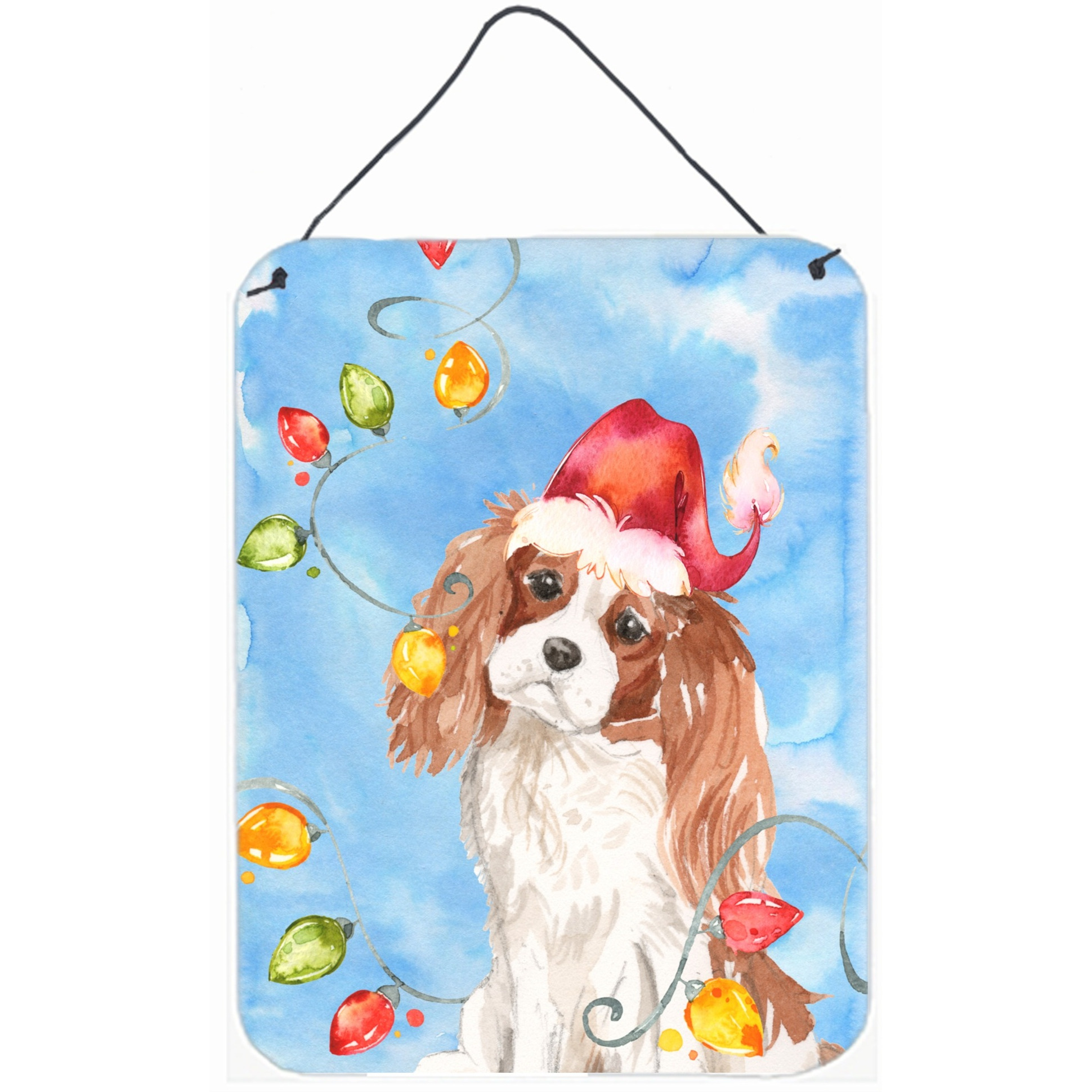 &quotCaroline's Treasures Christmas Lights Blenheim Cavalier Spaniel Door Hanging Prints wall-decor, Multicolor"
