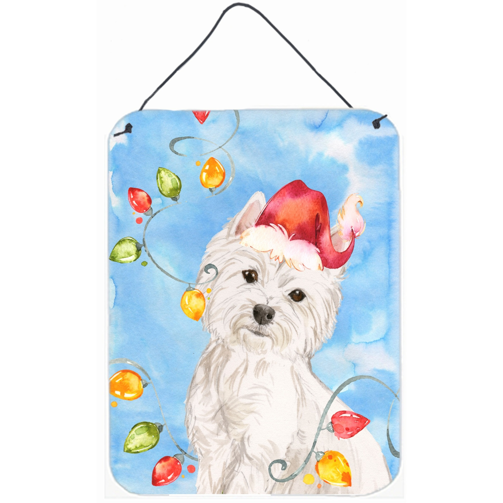 &quotCaroline's Treasures Christmas Lights Westie Door Hanging Prints wall-decor, Multicolor"