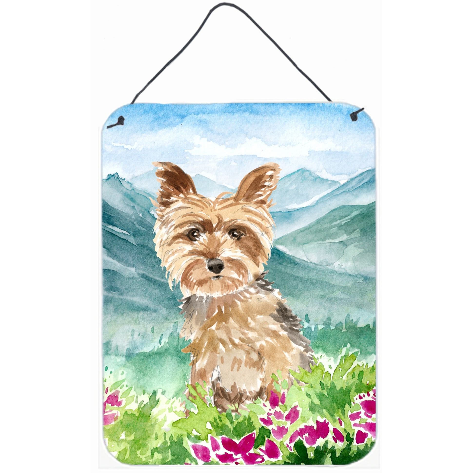 &quotCaroline's Treasures Mountian Flowers Yorkshire Terrier Yorkie Door Hanging Prints wall-decor, Multicolor"