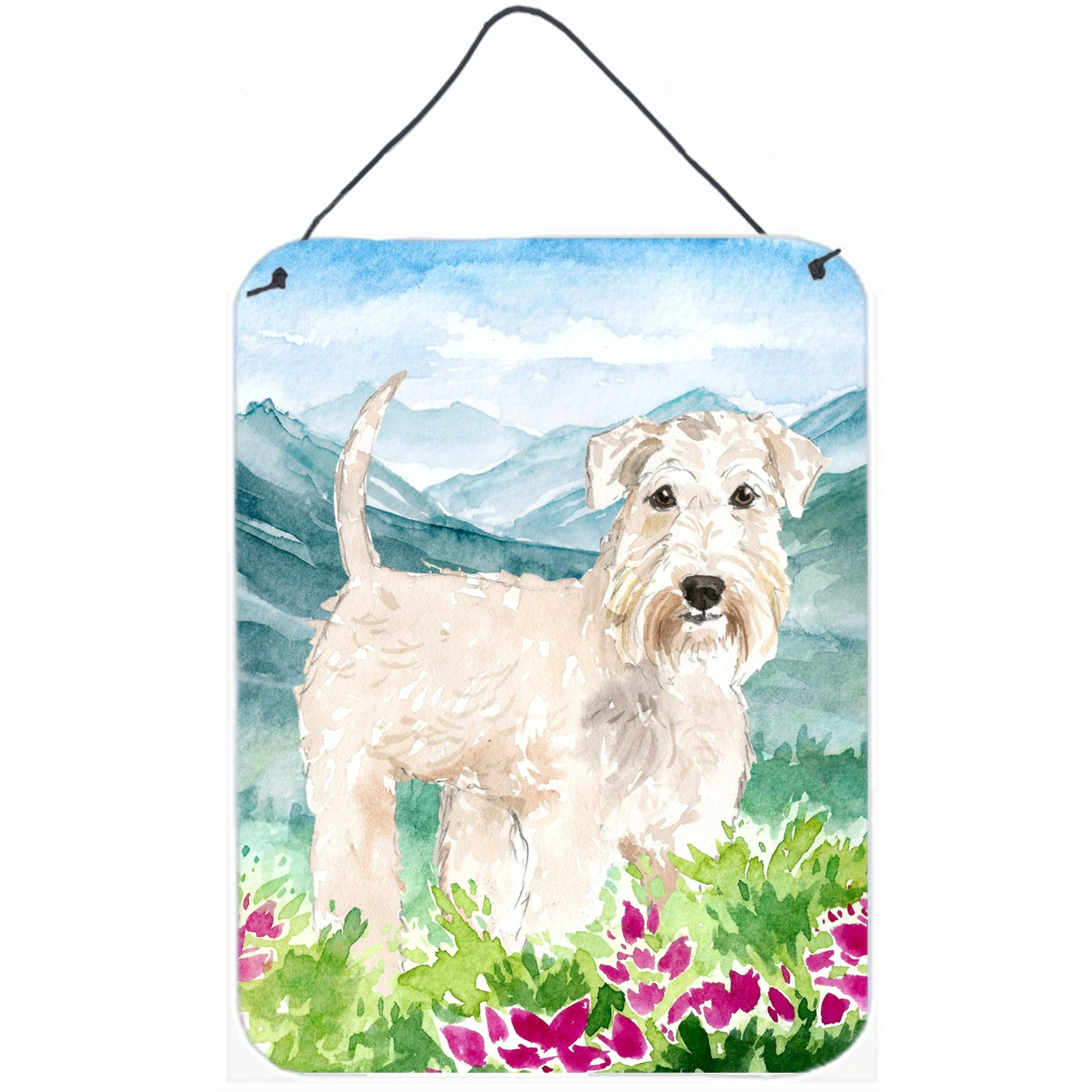 &quotCaroline's Treasures Mountian Flowers Wheaten Terrier Door Hanging Prints wall-decor, Multicolor"