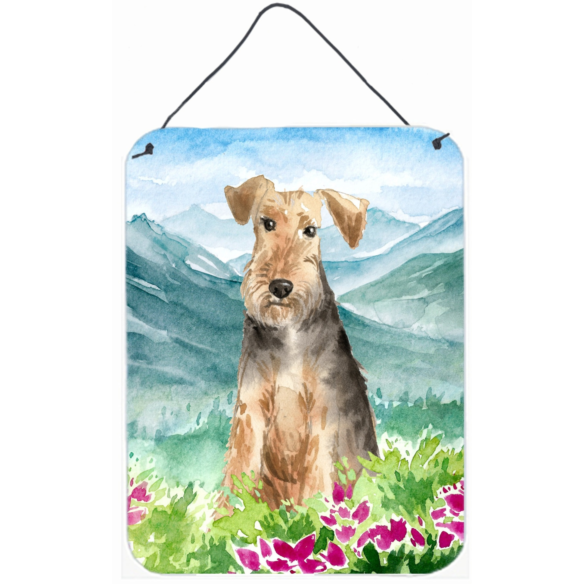 &quotCaroline's Treasures Mountian Flowers Welsh Terrier Door Hanging Prints wall-decor, Multicolor"