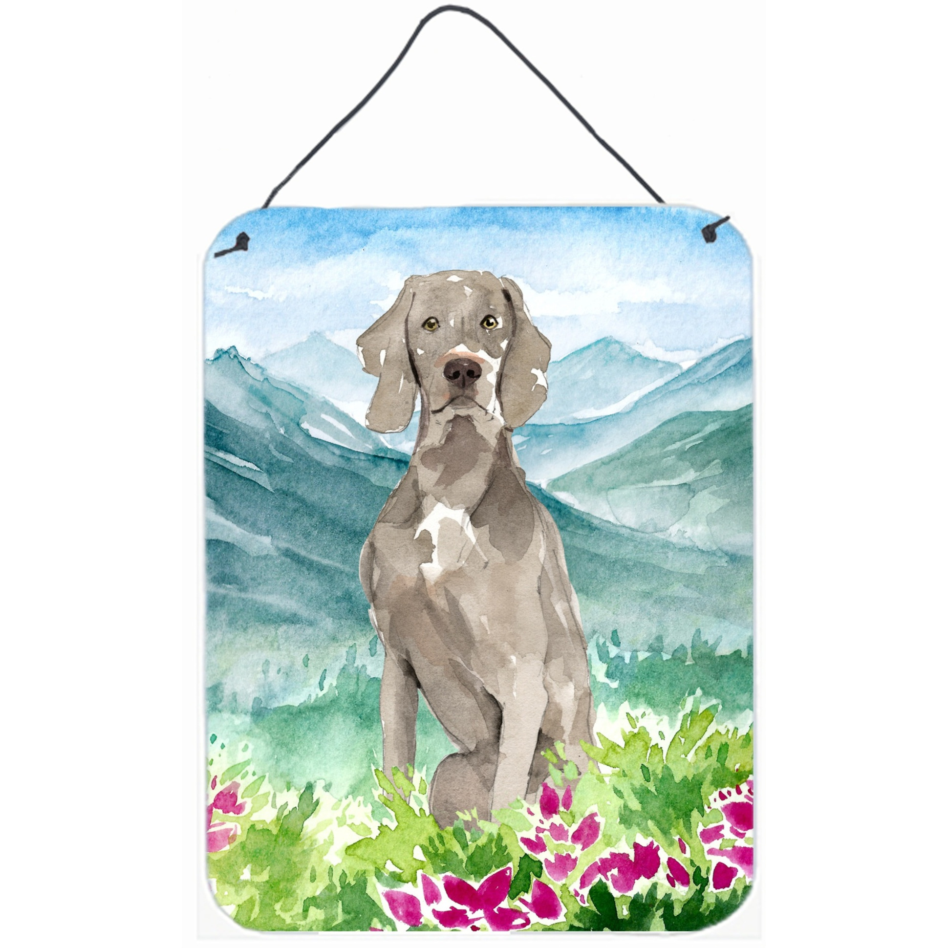 &quotCaroline's Treasures Mountian Flowers Weimaraner Door Hanging Prints wall-decor, Multicolor"