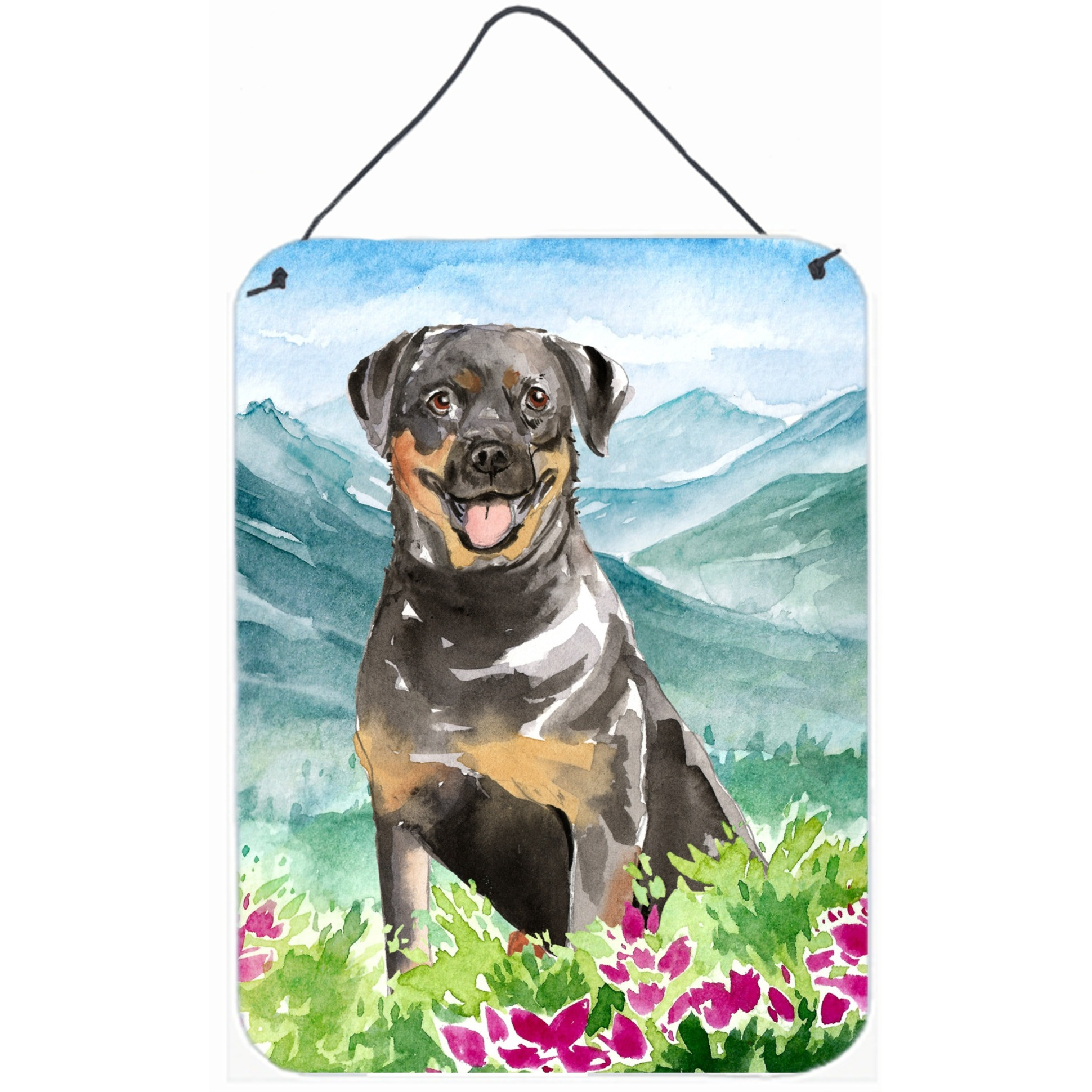 &quotCaroline's Treasures Mountain Flowers Rottweiler Door Hanging Prints wall-decor, Multicolor"