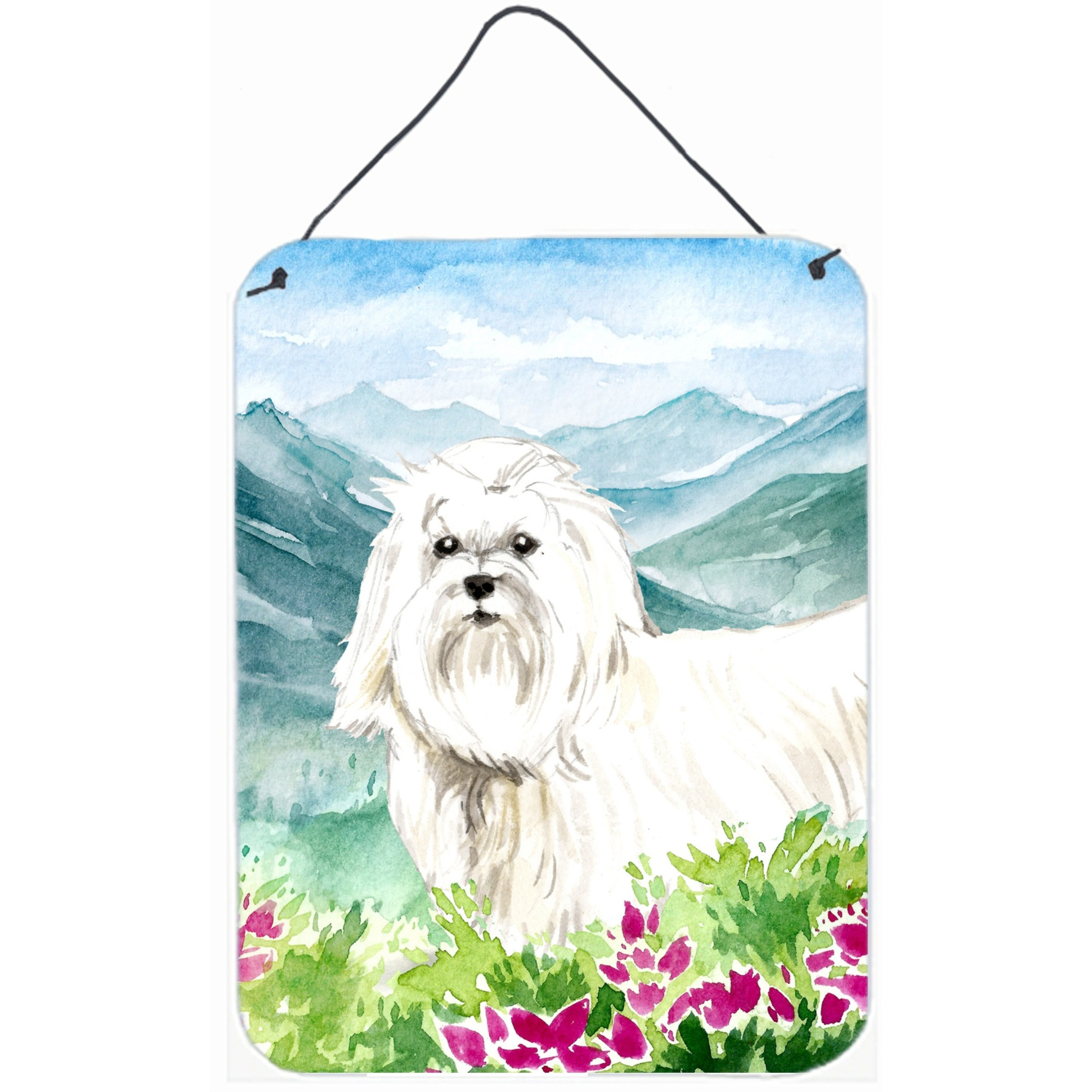 &quotCaroline's Treasures Mountain Flowers Maltese Door Hanging Prints wall-decor, Multicolor"