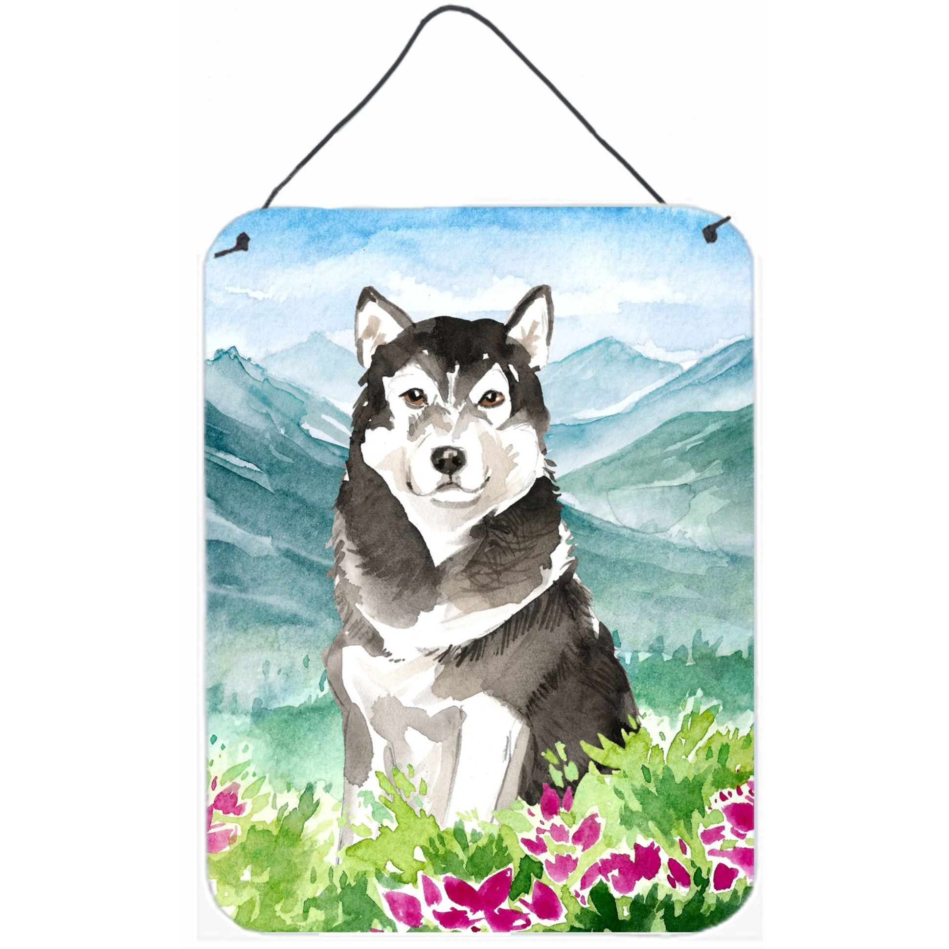 &quotCaroline's Treasures Mountain Flowers Alaskan Malamute Door Hanging Prints wall-decor, Multicolor"