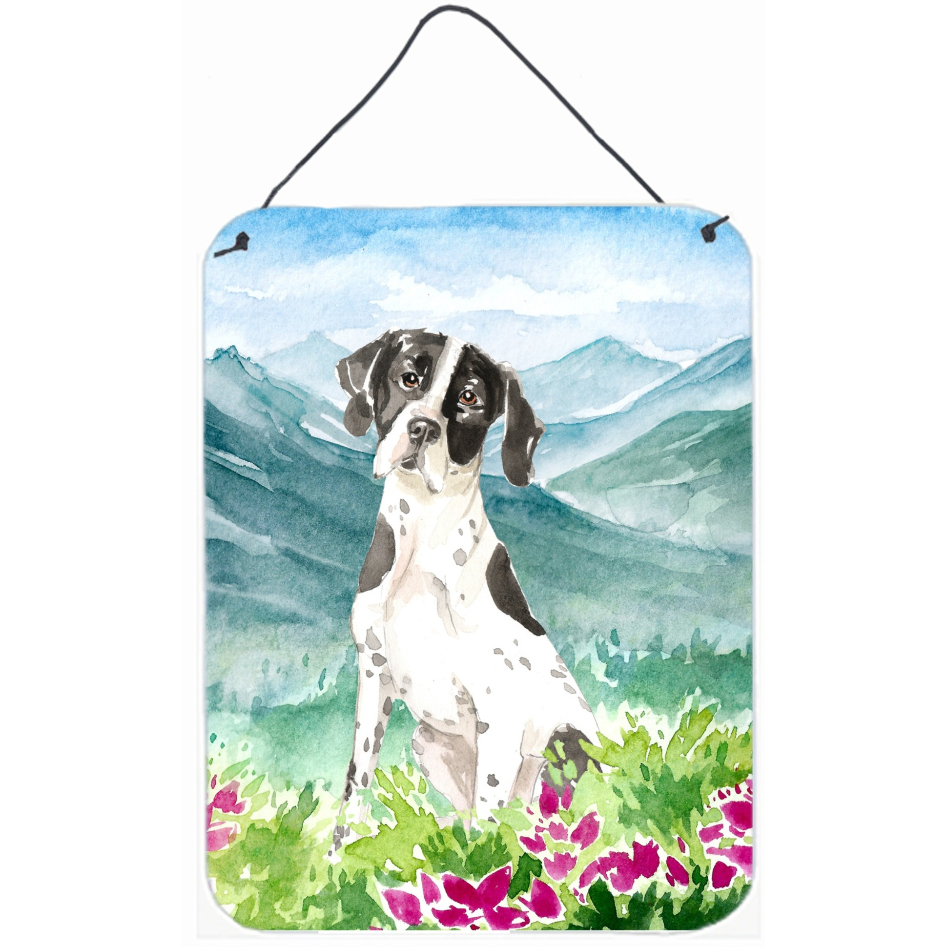 &quotCaroline's Treasures Mountain Flowers English Pointer Door Hanging Prints wall-decor, Multicolor"