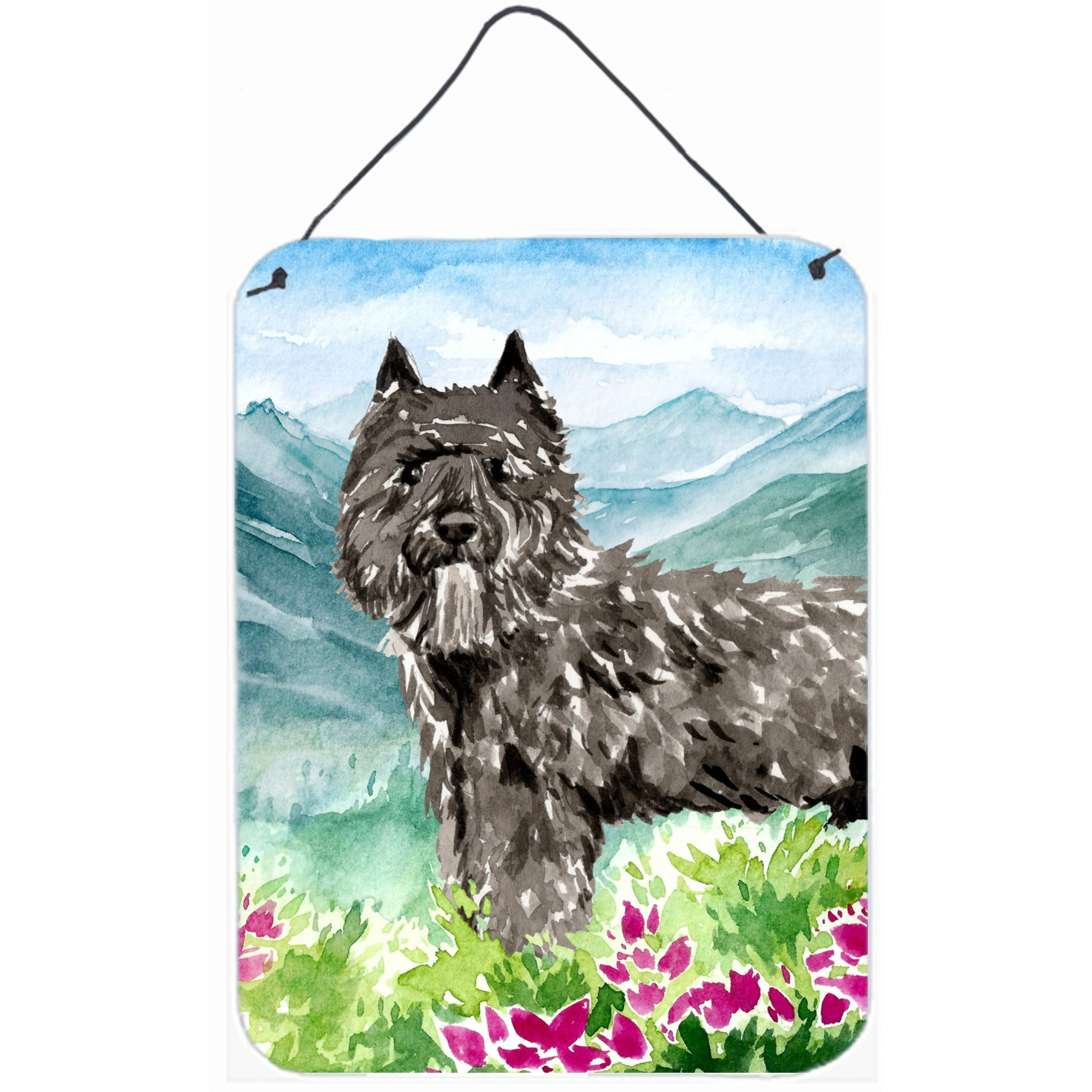 &quotCaroline's Treasures Mountain Flowers Bouvier des Flandres Door Hanging Prints wall-decor, Multicolor"