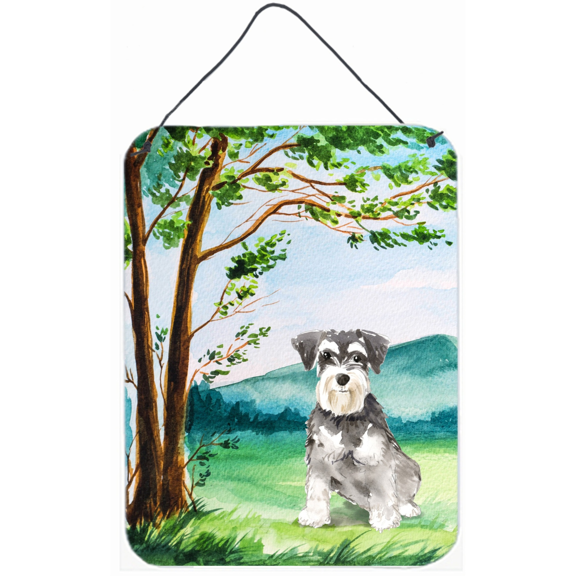 &quotCaroline's Treasures Under the Tree Schnauzer 2 Door Hanging Prints wall-decor, Multicolor"