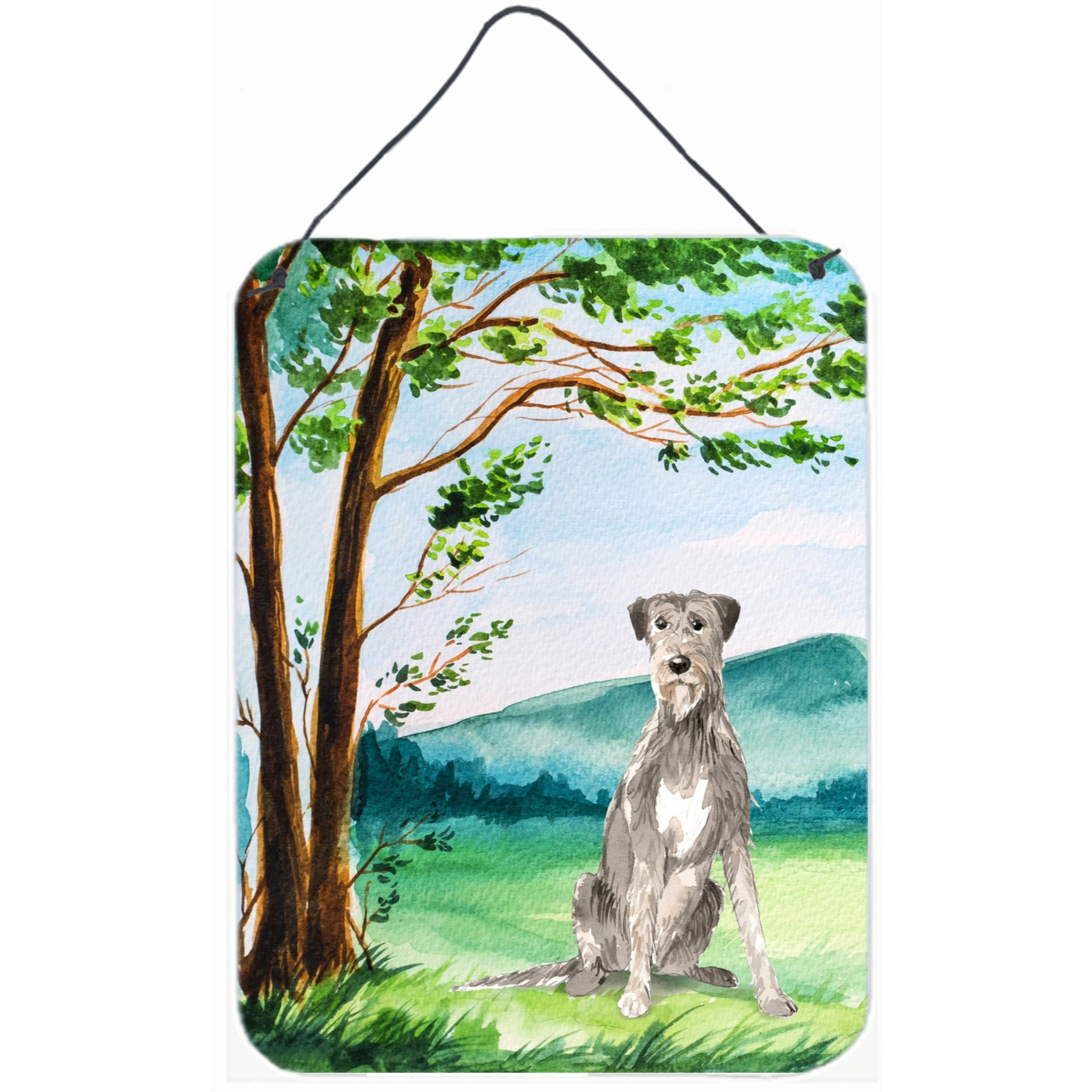 &quotCaroline's Treasures Under the Tree Irish Wolfhound Door Hanging Prints wall-decor, Multicolor"
