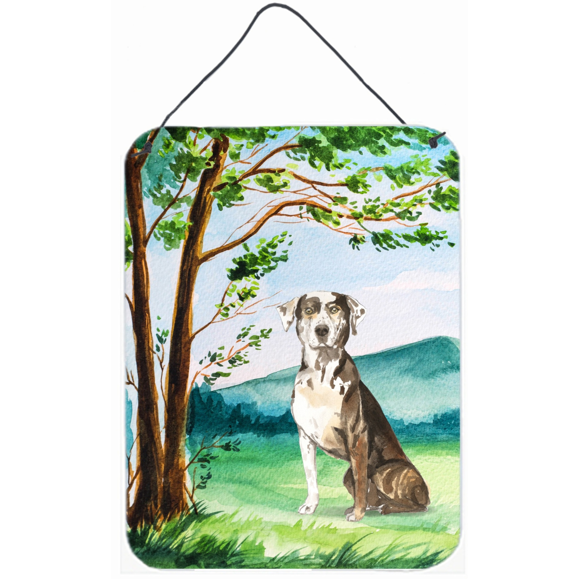 &quotCaroline's Treasures Under the Tree Catahoula Leopard Dog Door Hanging Prints wall-decor, Multicolor"
