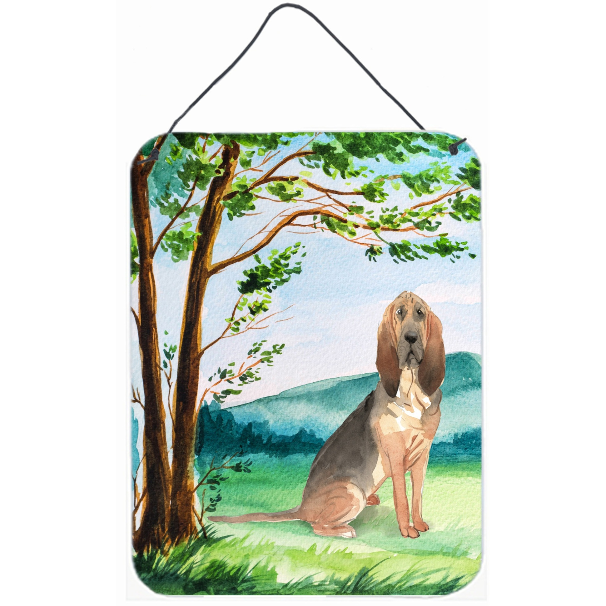 &quotCaroline's Treasures Under the Tree Bloodhound Door Hanging Prints wall-decor, Multicolor"