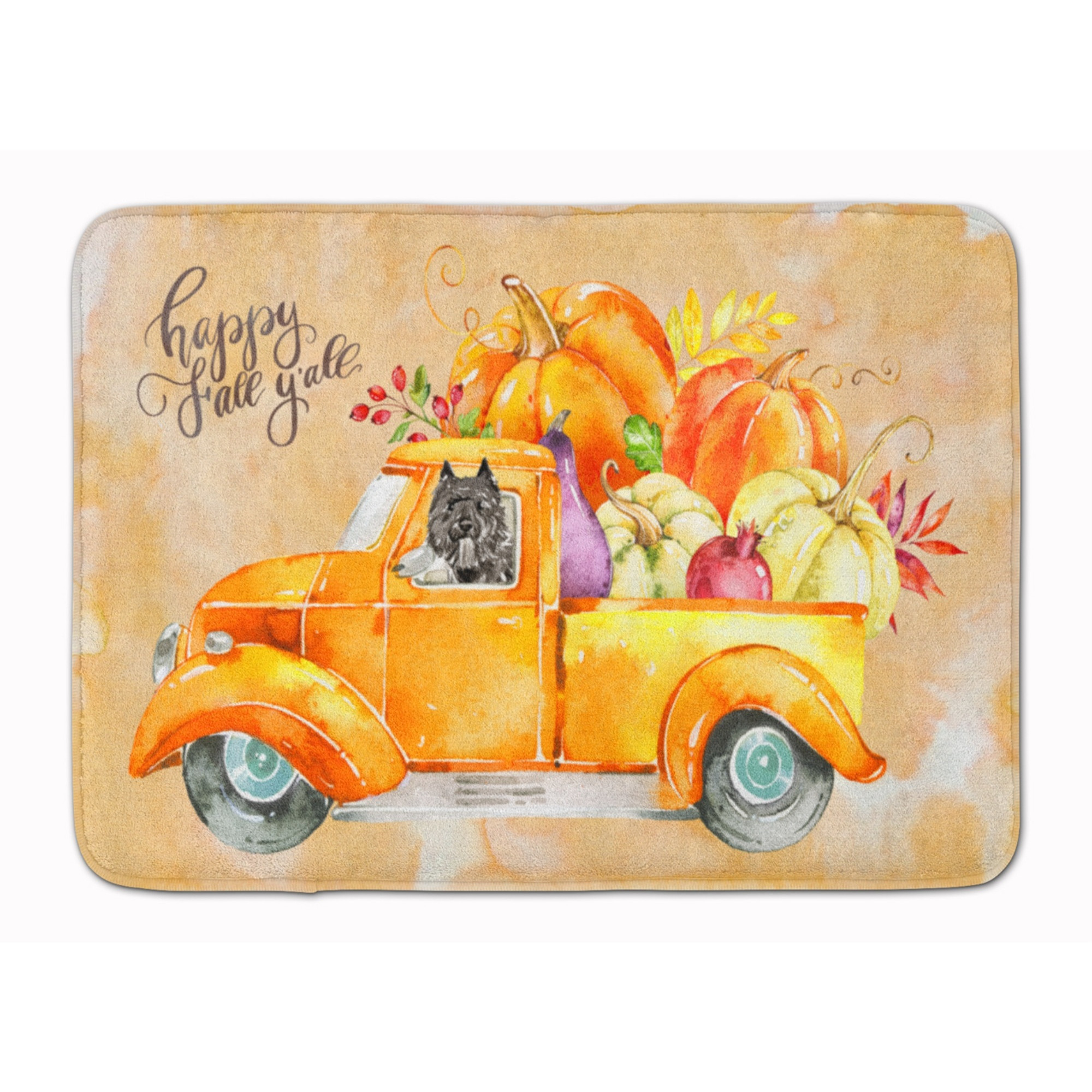 &quotCaroline's Treasures Fall Harvest Bouvier des Flandres Machine Washable Memory Foam Mat doormats, Multicolor"