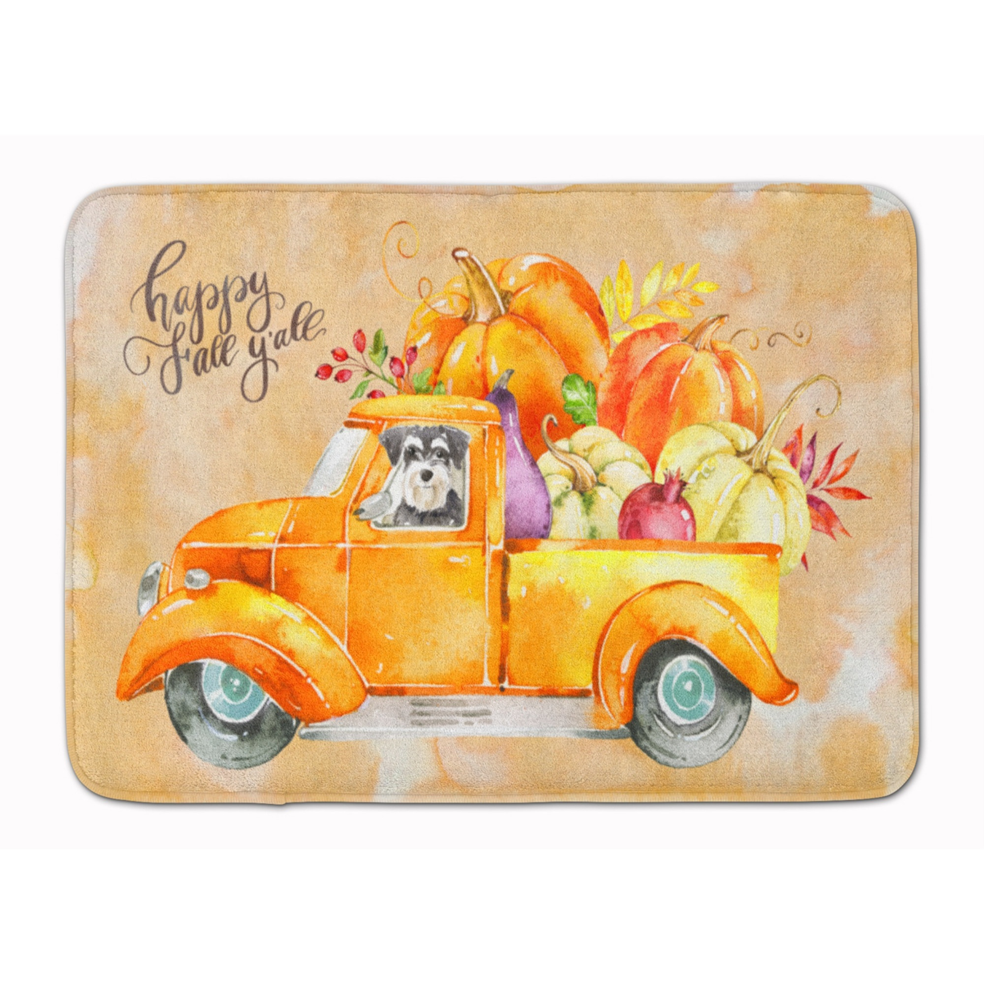 &quotCaroline's Treasures Fall Harvest Schnauzer Machine Washable Memory Foam Mat doormats, Multicolor"