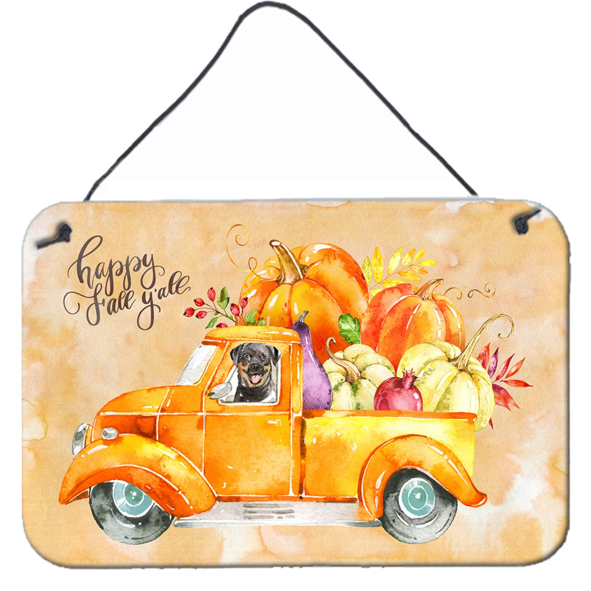 &quotCaroline's Treasures Fall Harvest Rottweiler Door Hanging Prints wall-decor, Multicolor"