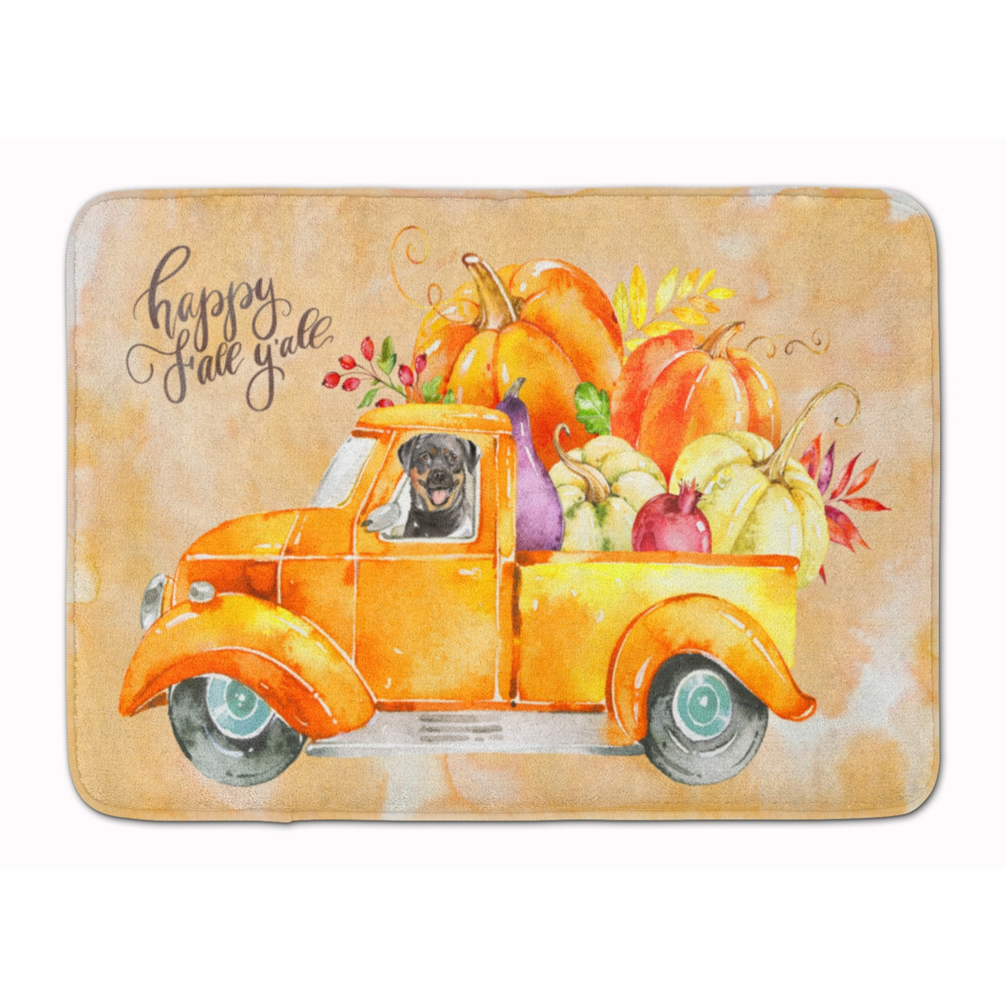 &quotCaroline's Treasures Fall Harvest Rottweiler Machine Washable Memory Foam Mat doormats, Multicolor"