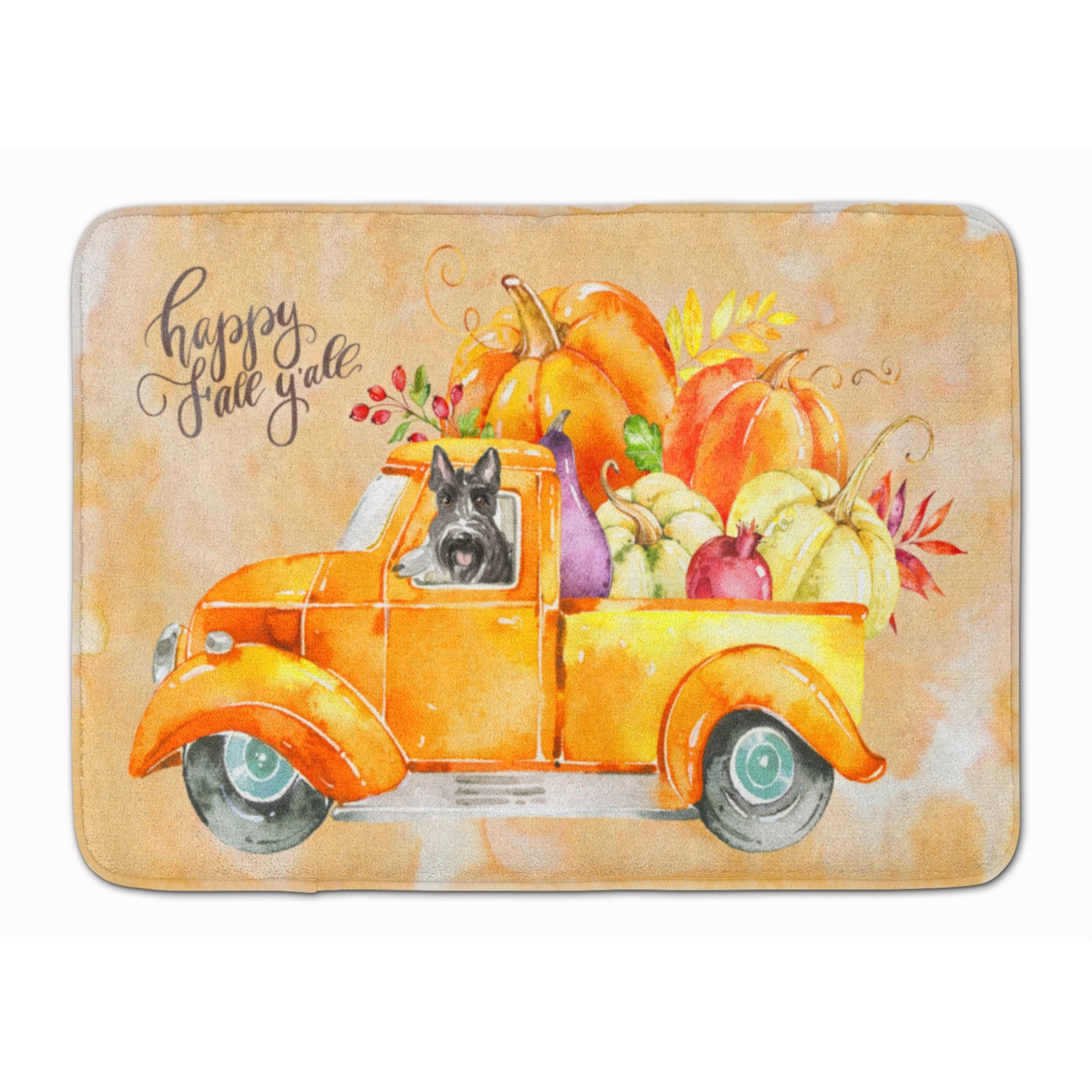 &quotCaroline's Treasures Fall Harvest Scottish Terrier Machine Washable Memory Foam Mat doormats, Multicolor"