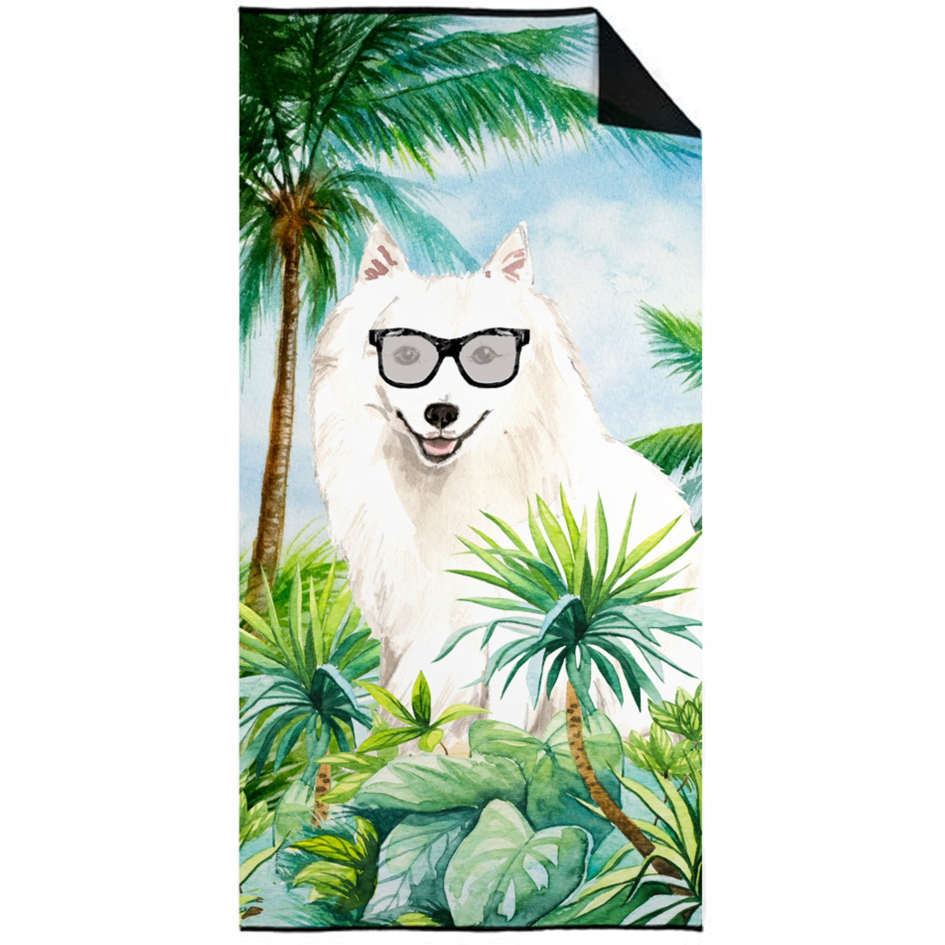 &quotCaroline's Treasures CK3011TWL3060 Japanese Spitz Premium beach-towels, Multicolor"