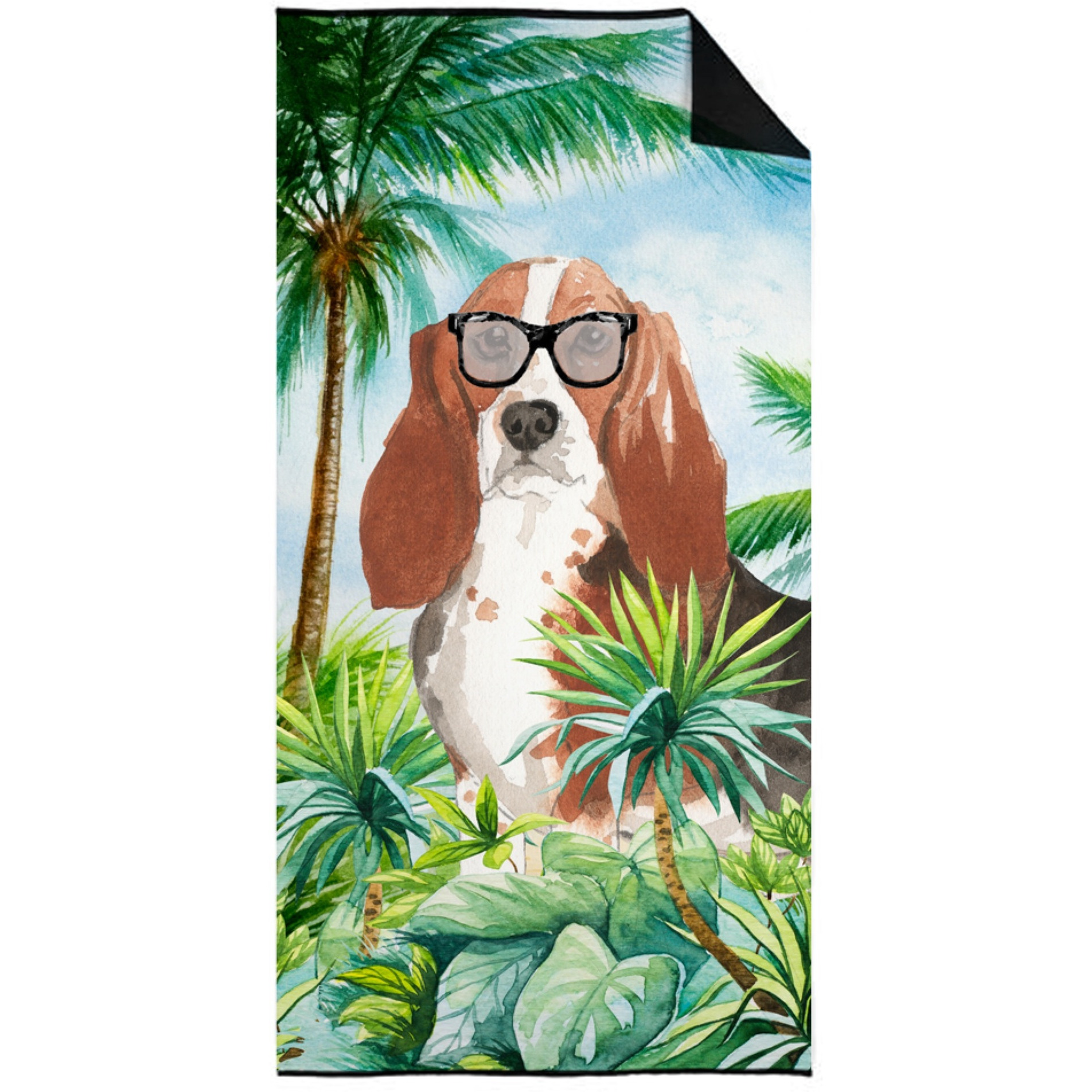 &quotCaroline's Treasures CK3026TWL3060 Basset Hound Premium beach-towels, Multicolor"