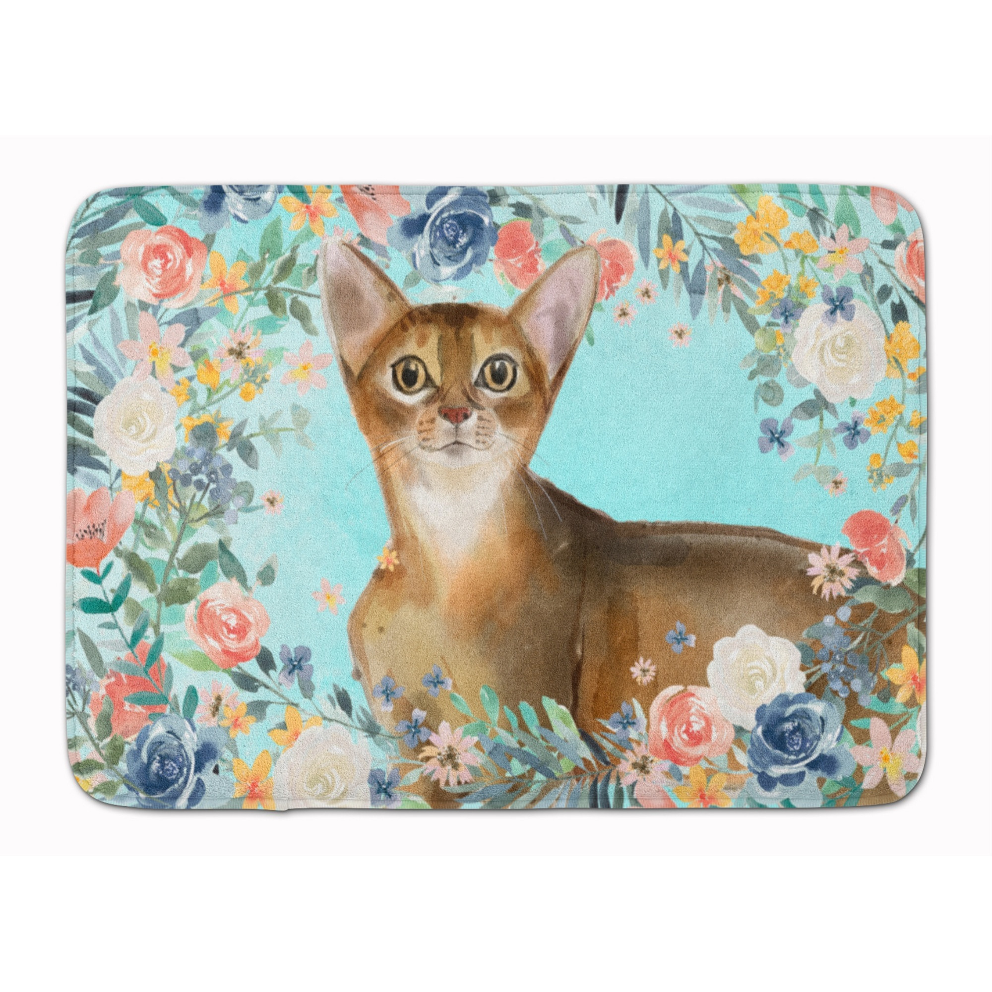 &quotCaroline's Treasures Abyssinian Spring Flowers Machine Washable Memory Foam Mat doormats, Multicolor"