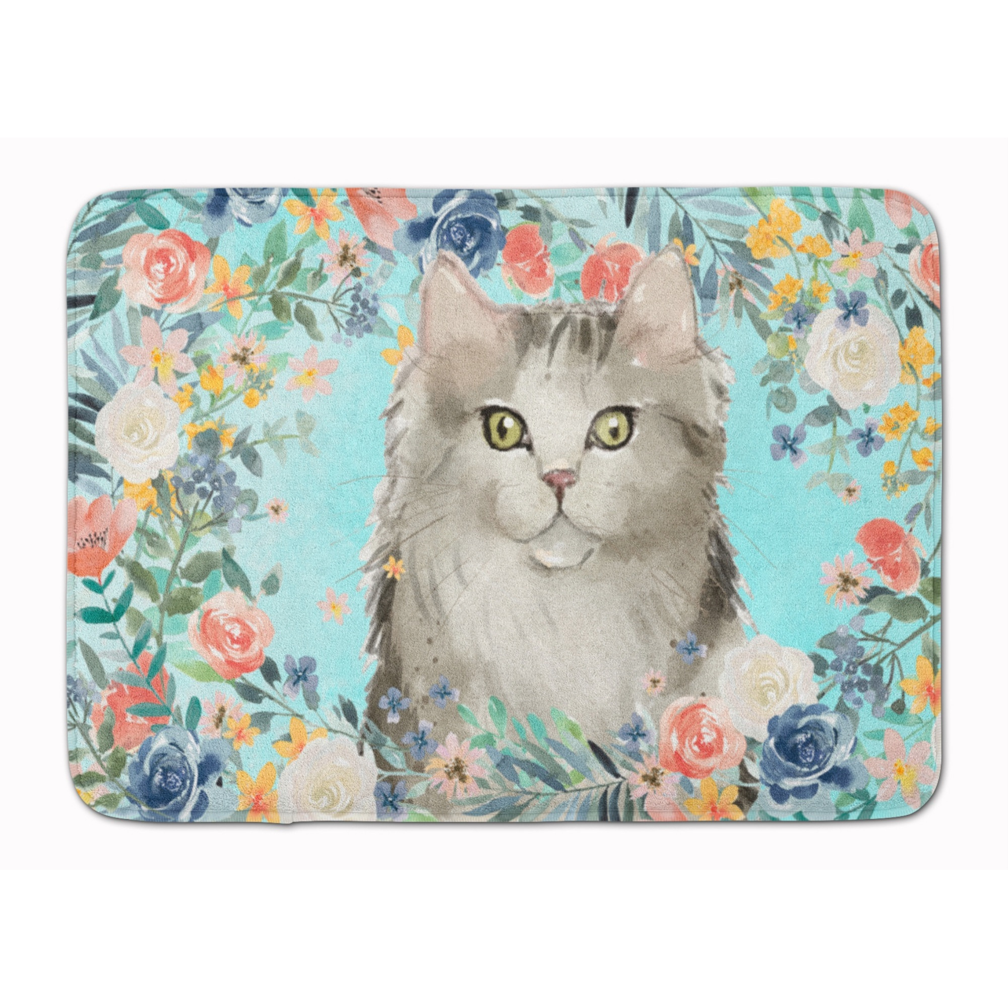 &quotCaroline's Treasures Ragamuffin Spring Flowers Machine Washable Memory Foam Mat doormats, Multicolor"