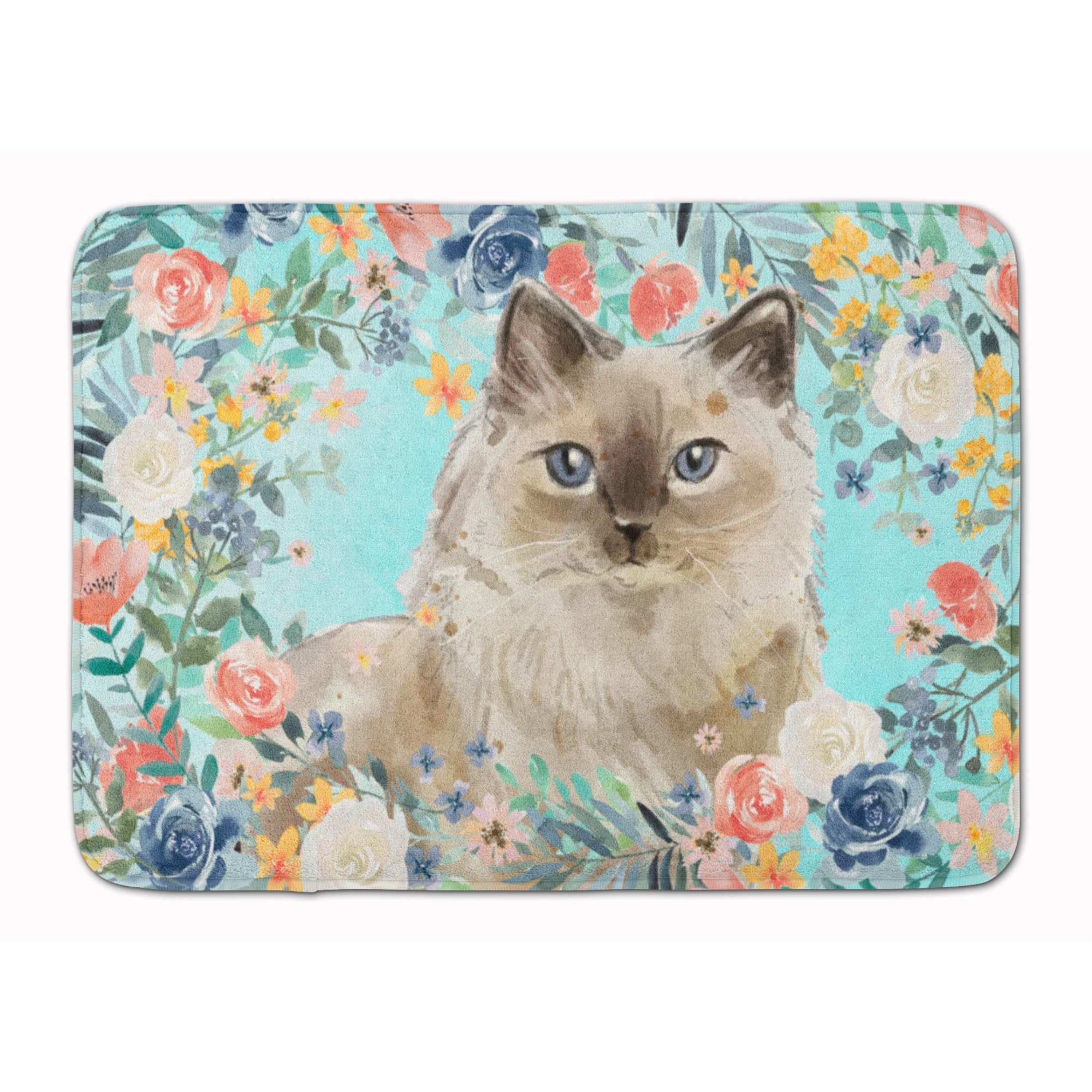 &quotCaroline's Treasures Ragdoll Spring Flowers Machine Washable Memory Foam Mat doormats, Multicolor"