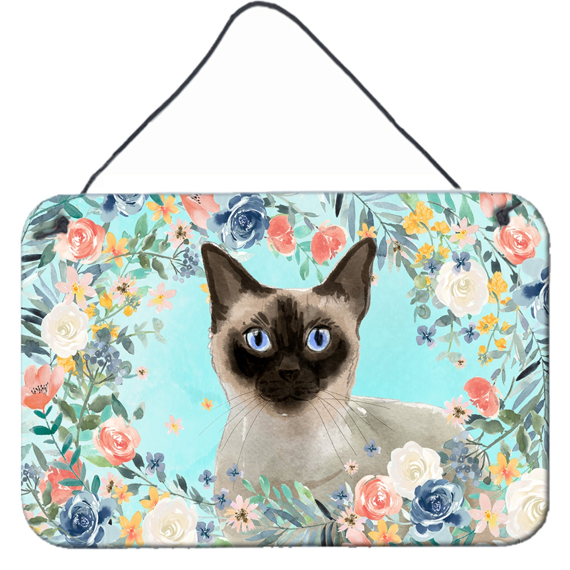 &quotCaroline's Treasures Siamese Spring Flowers Door Hanging Prints wall-decor, Multicolor"