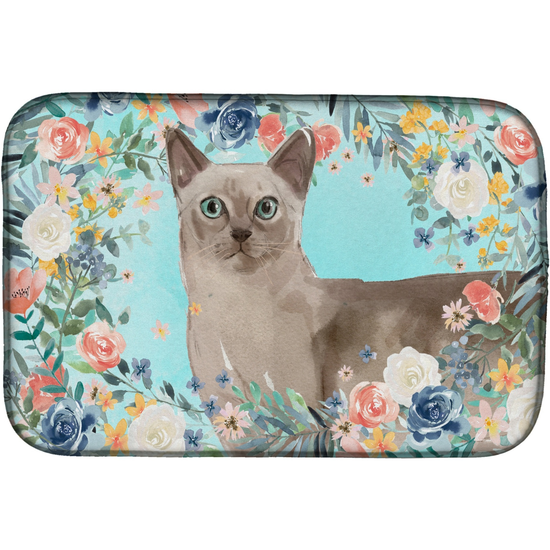 &quotCaroline's Treasures CK3400DDM Tonkinese Spring Flowers dish-drying-mats, 14 x 21, Multicolor"